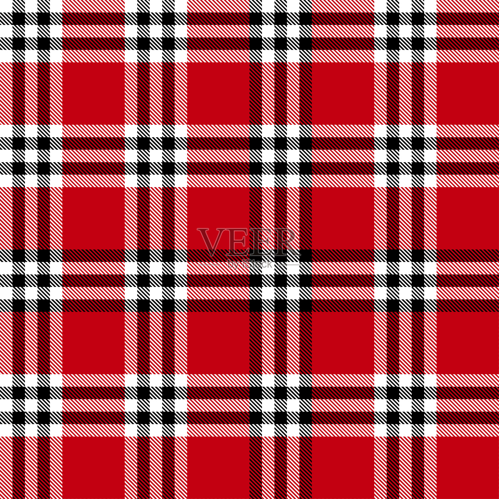 格子红和黑色无缝图案。插画图片素材
