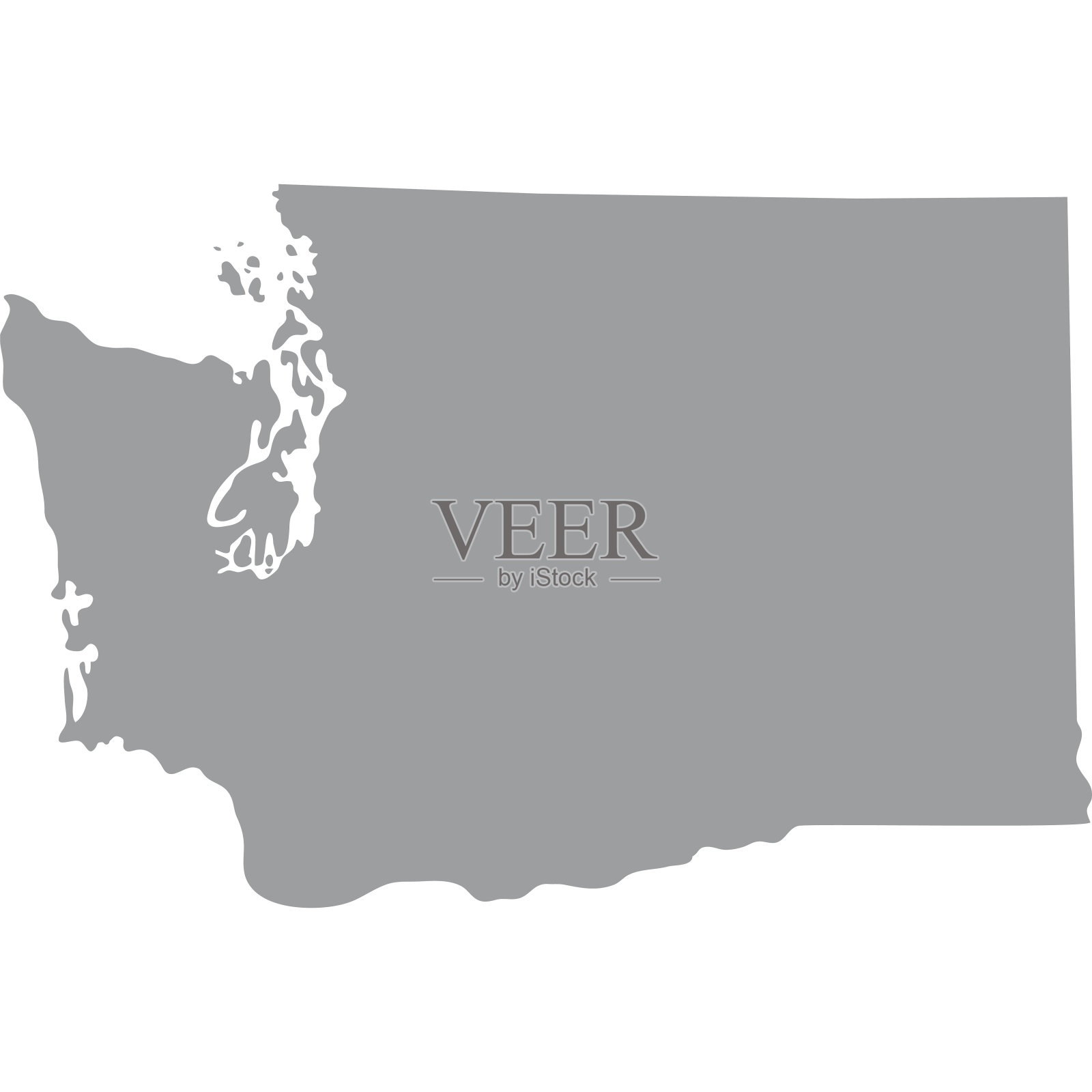 地图美国华盛顿州插画图片素材