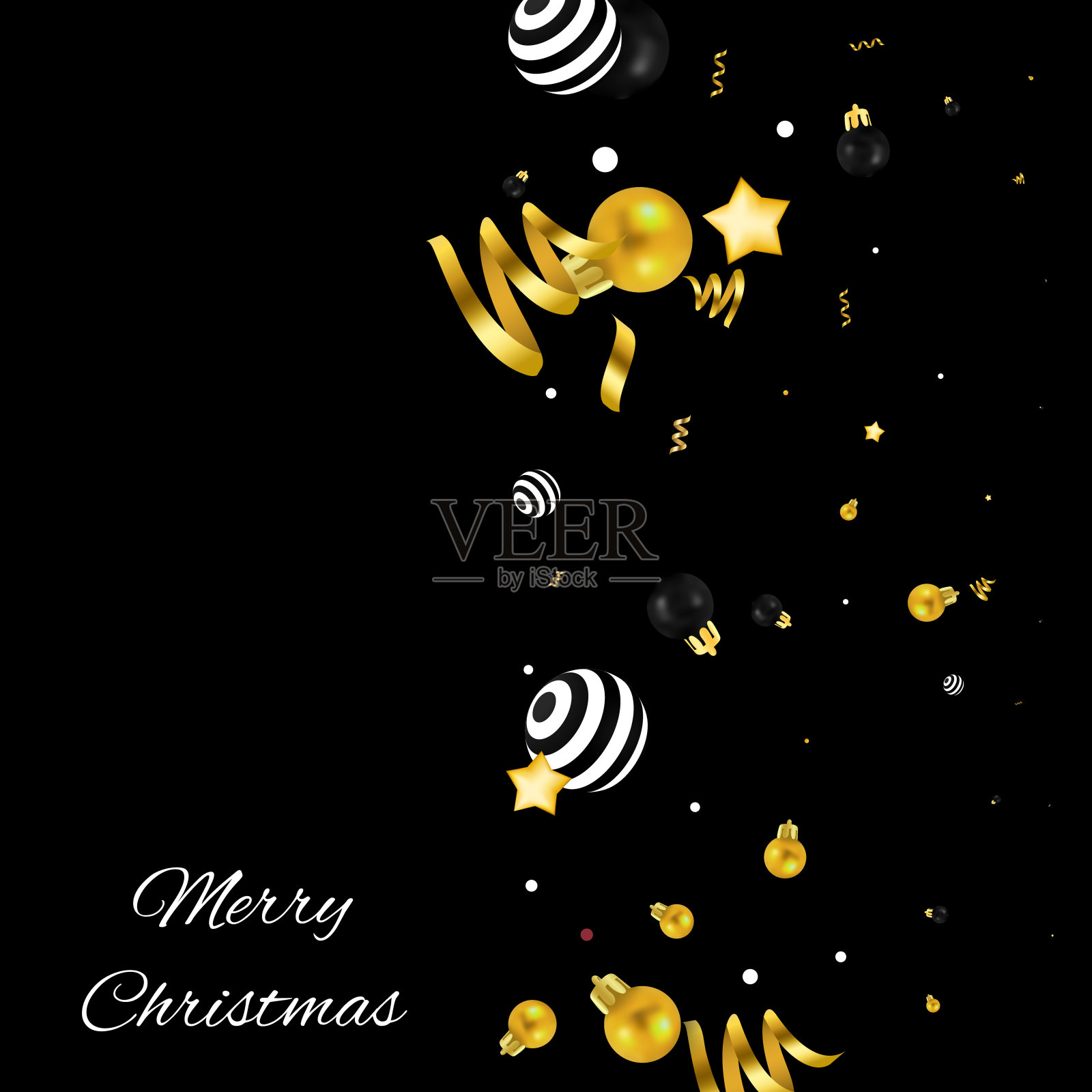 圣诞贺卡的背景。冬季邀请券模板。木材美丽的贺卡与圣诞树和礼物盒。装饰横幅设计。插画图片素材