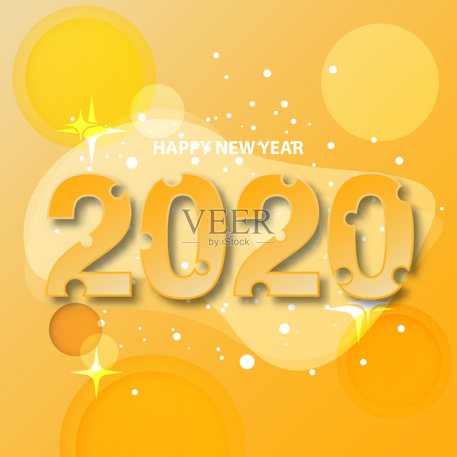 新年快乐2020年鼠年图形横幅矢量插图插画图片素材