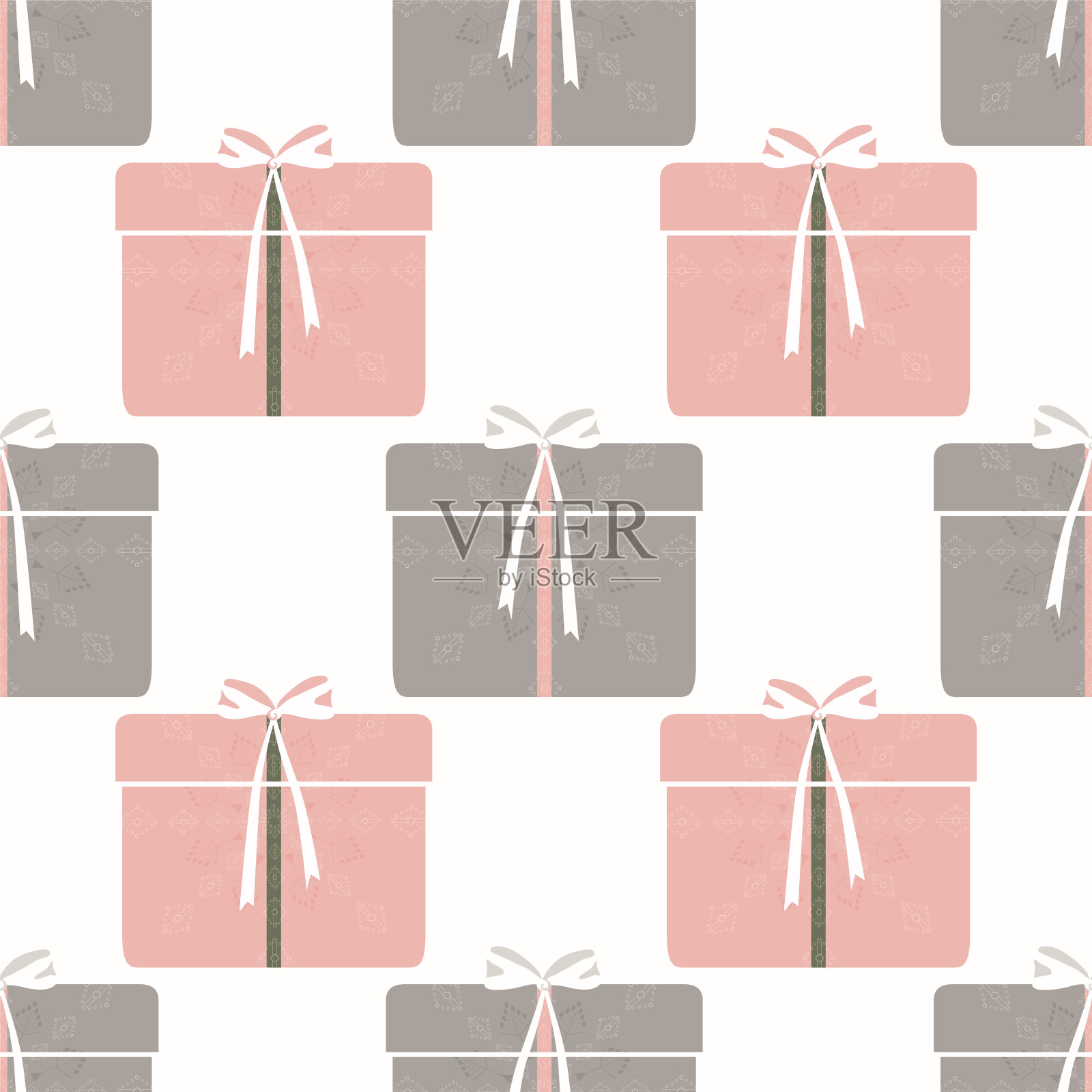 无缝抽象复古几何图案。插画图片素材