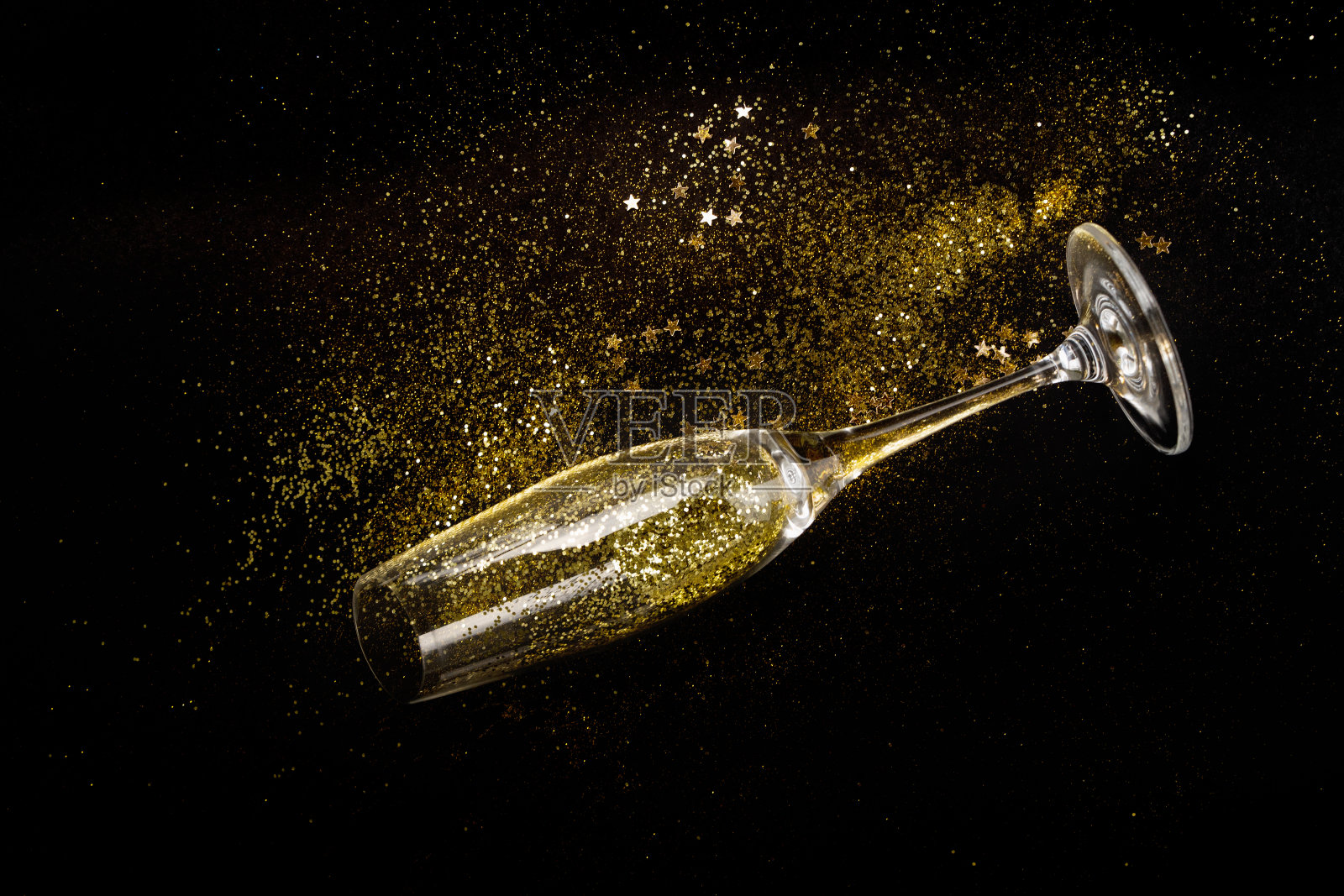 圣诞和新年快乐香槟照片摄影图片