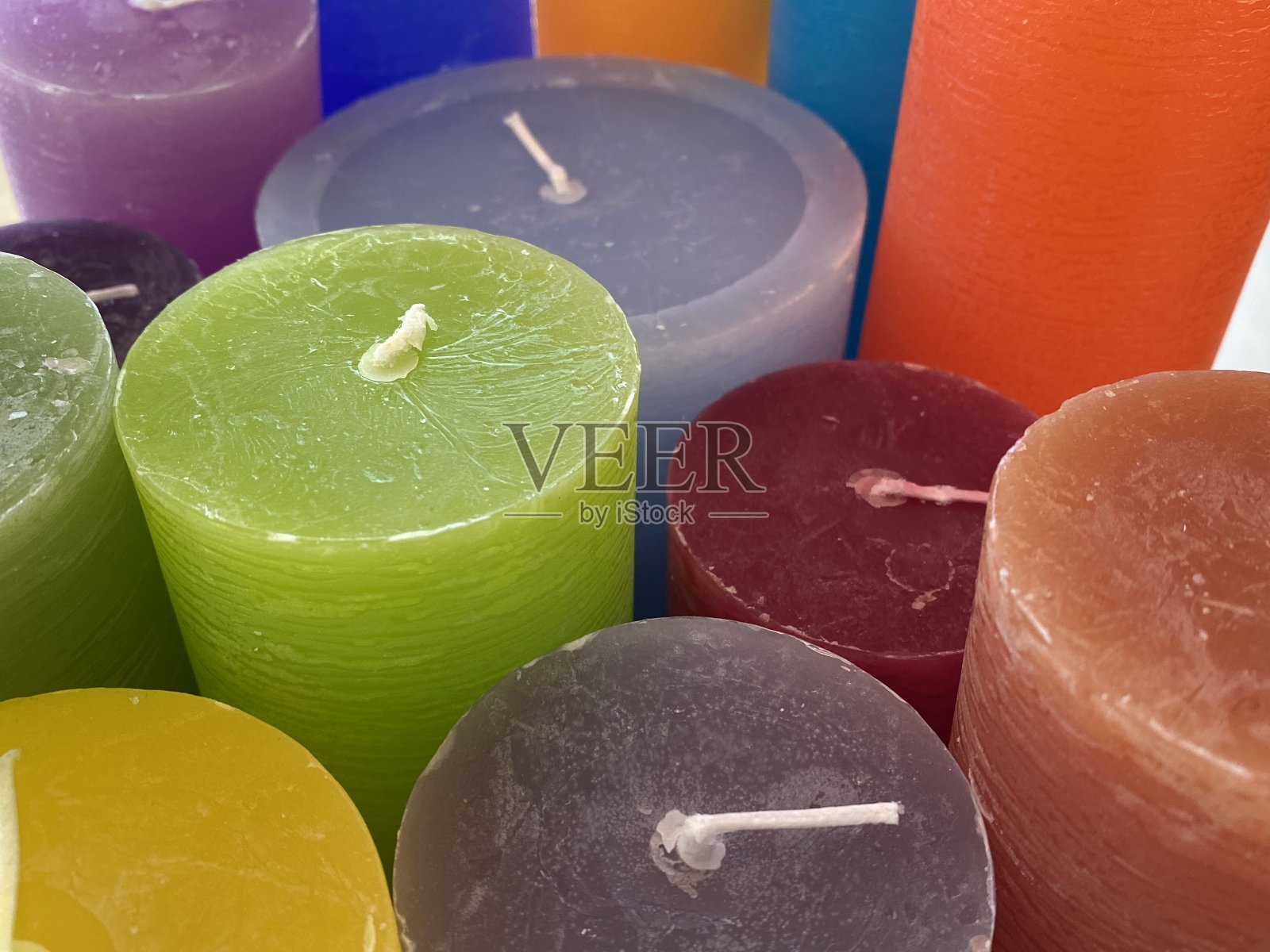 多颜色的蜡烛照片摄影图片