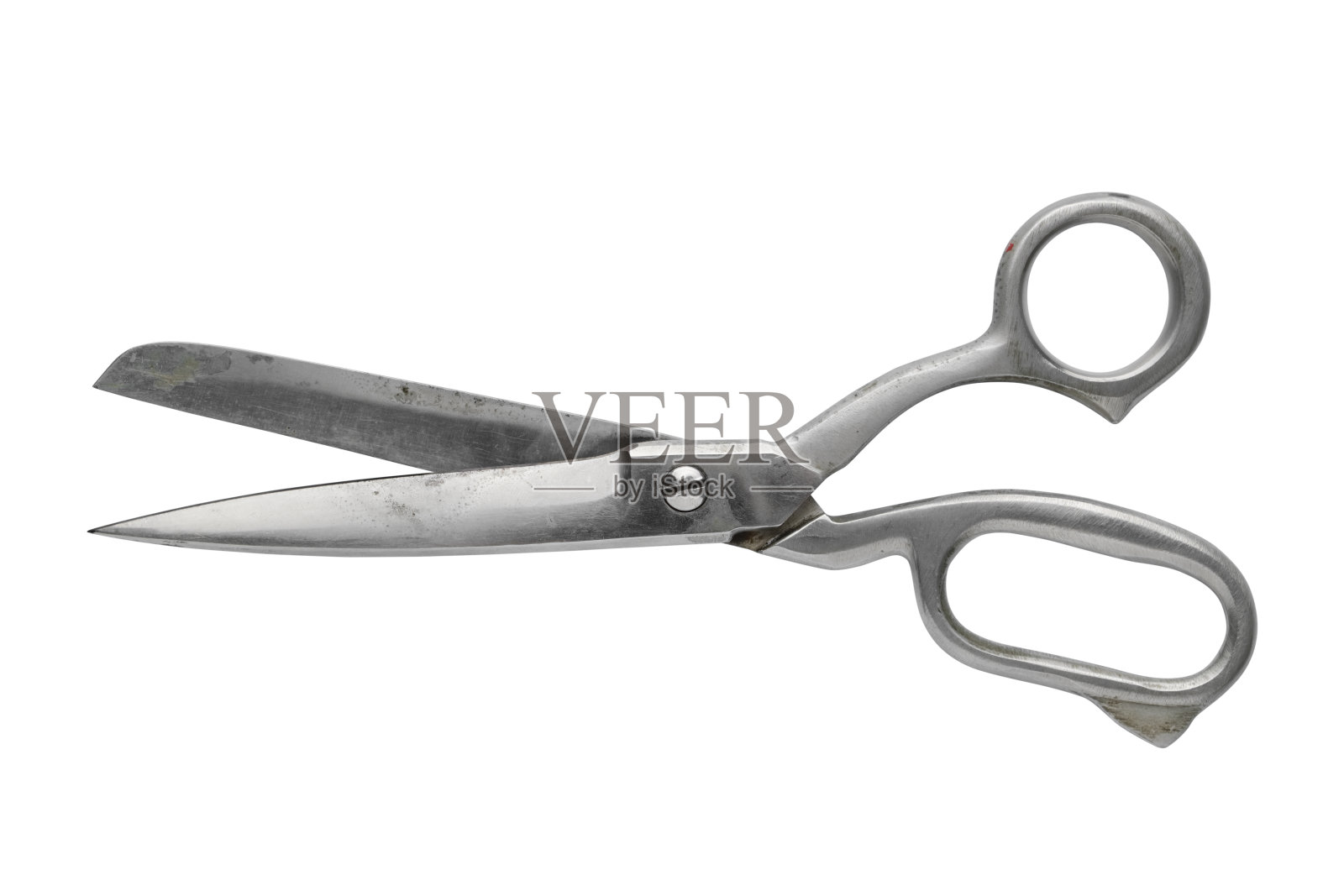 白色背景下的复古裁缝剪刀照片摄影图片