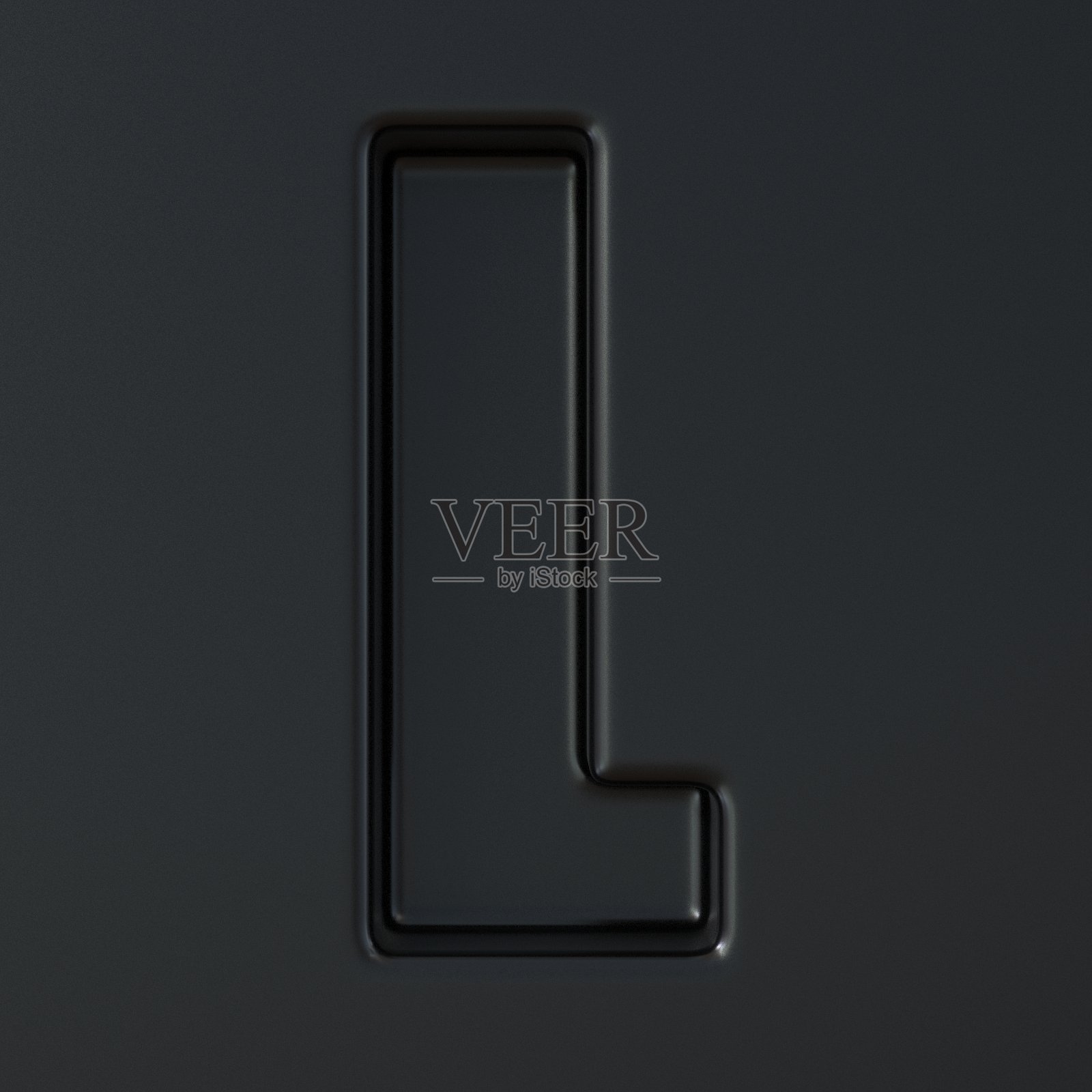 黑色雕刻字体字母L 3D照片摄影图片