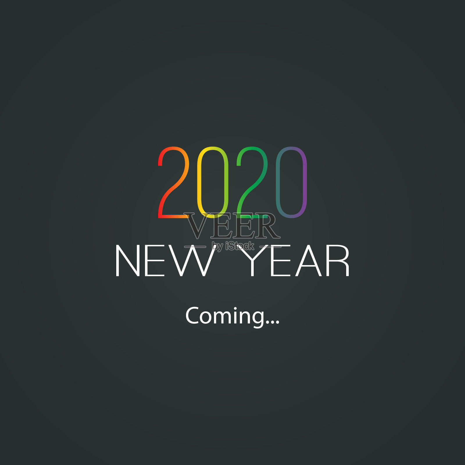 新年即将到来的旗帜- 2020插画图片素材