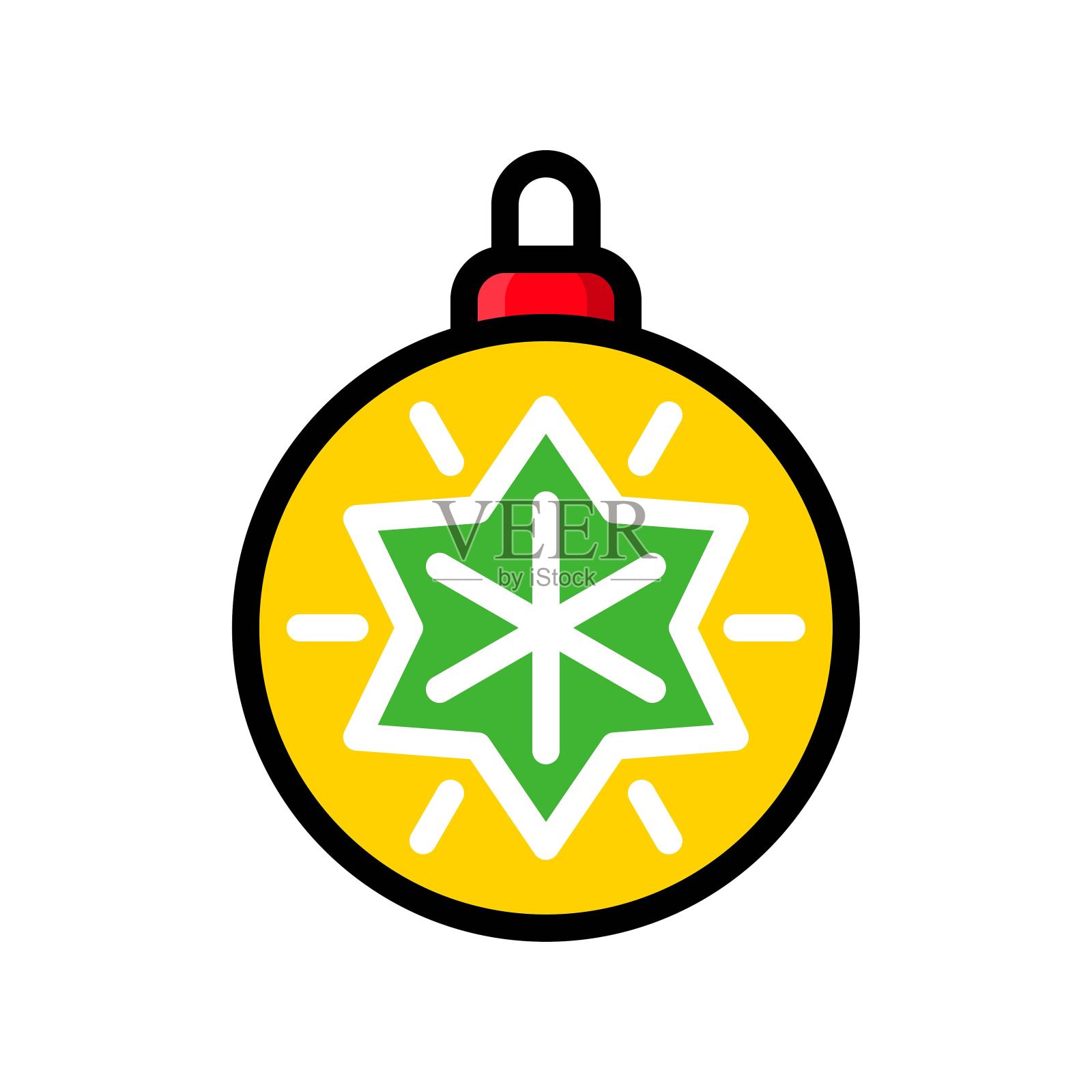 可爱的圣诞球，孤立在白色的背景插画图片素材