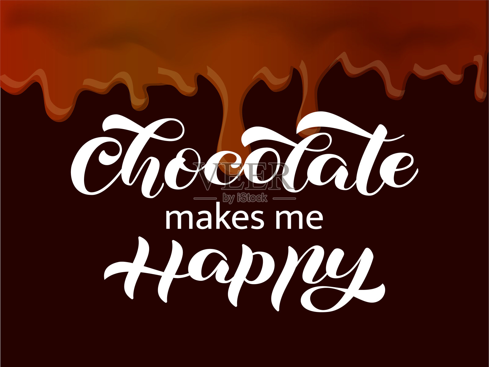 巧克力让我开心。衣服、横幅或明信片报价。矢量图插画图片素材