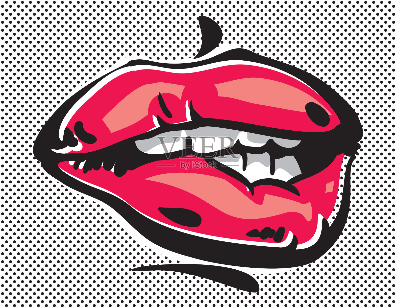 嘴唇。波普艺术性感的红唇设计元素图片