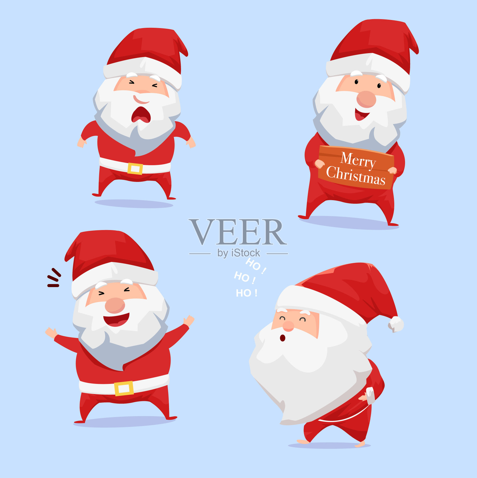 卡通人物圣诞老人矢量插图插画图片素材