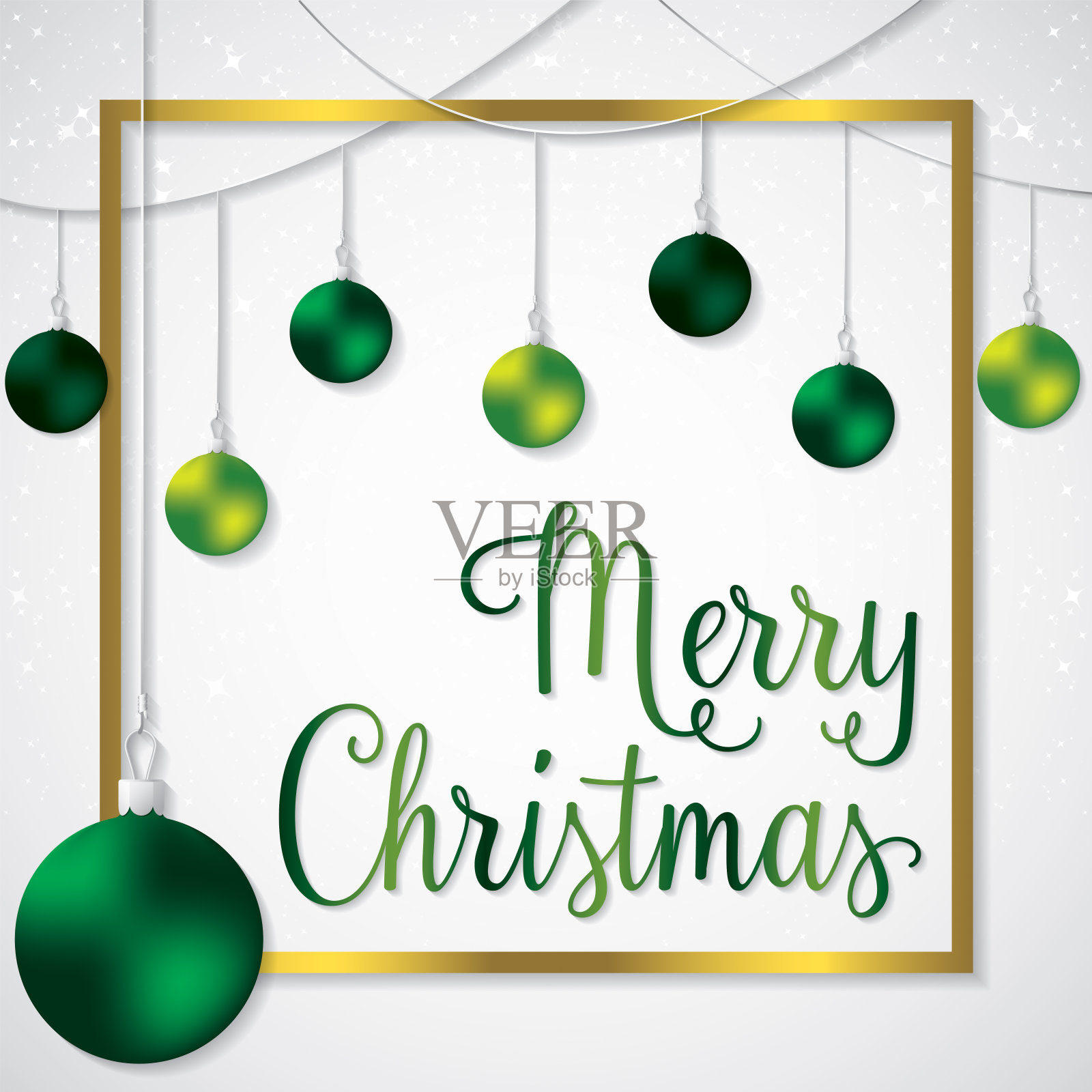 优雅的框架小圣诞卡在矢量格式。设计模板素材