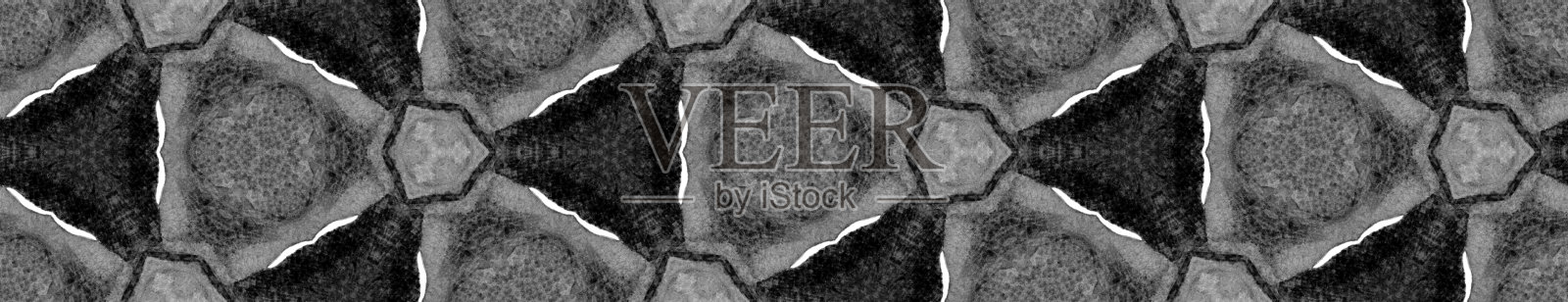 黑白弹簧无缝边框滚动。地理插画图片素材