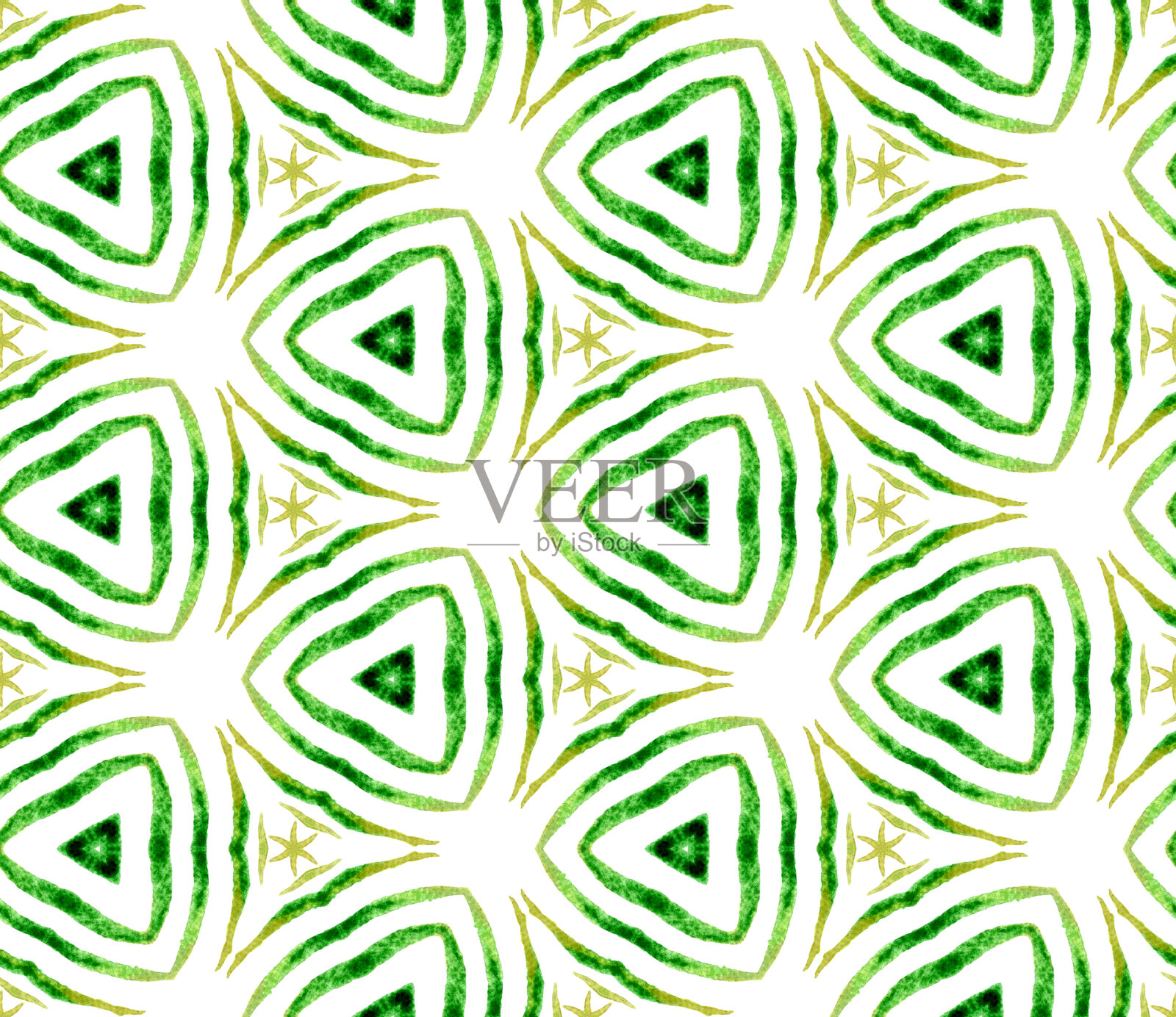 绿色手绘无缝图案。手绘水插画图片素材