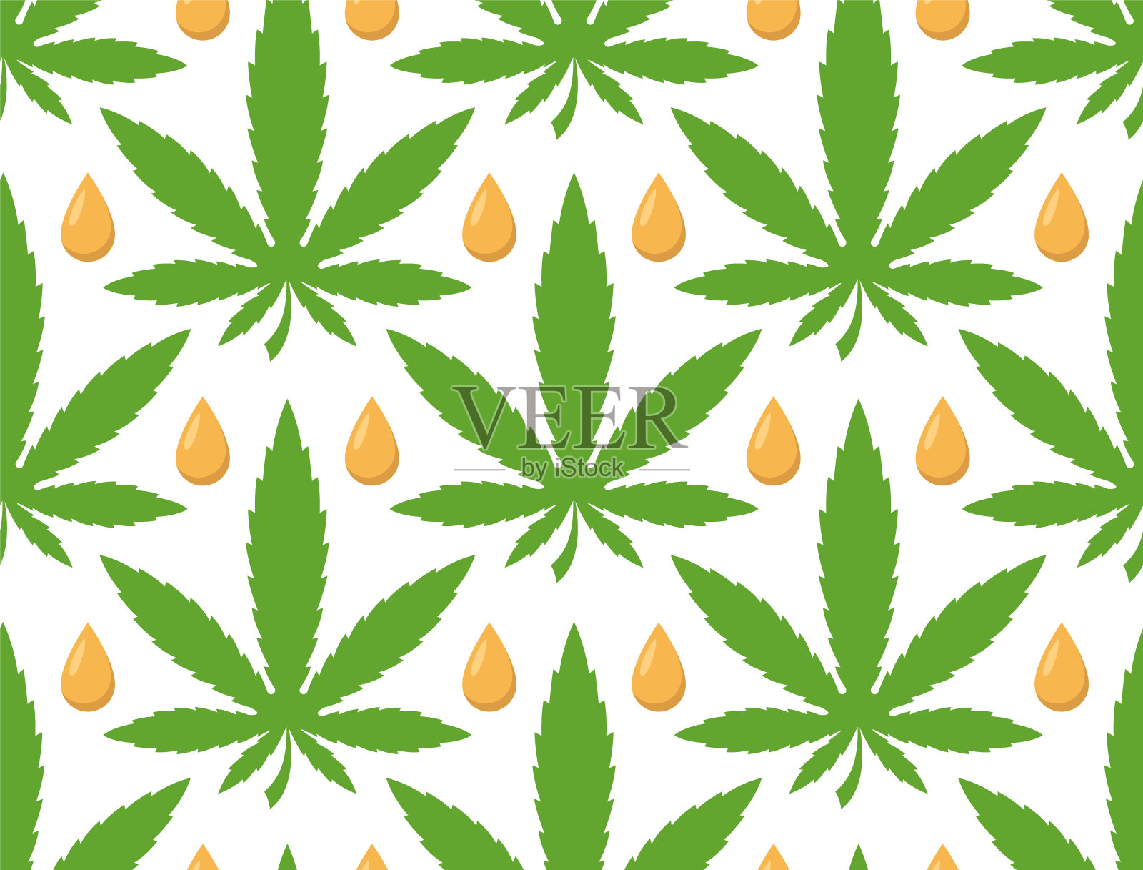 CBD(大麻二酚)无缝模式。插画图片素材