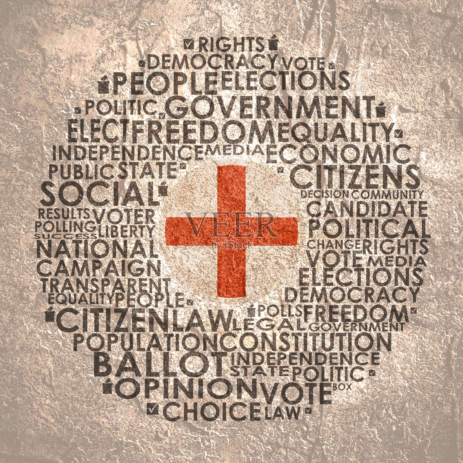 选举相对标签云插画图片素材