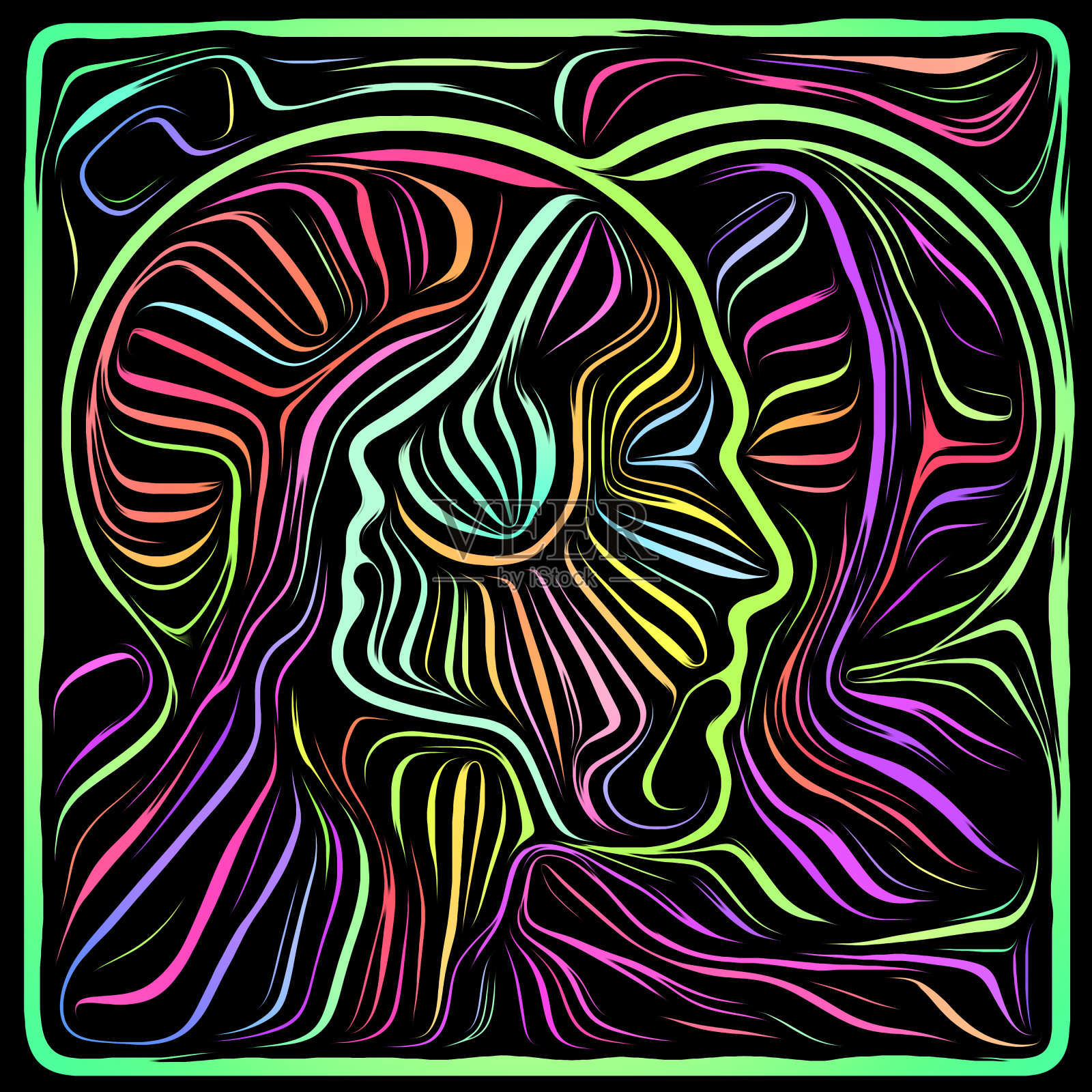 虚拟木刻设计插画图片素材