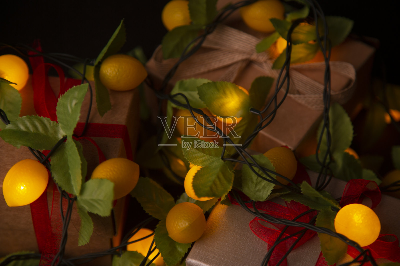 圣诞灯照片摄影图片