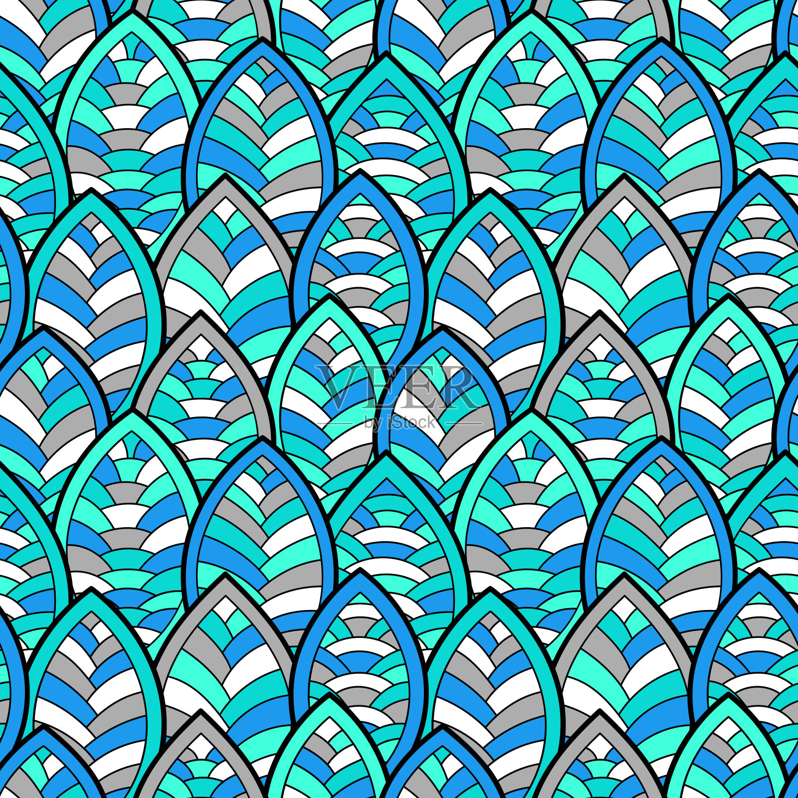 无缝的抽象模式。矢量插图与树叶。插画图片素材