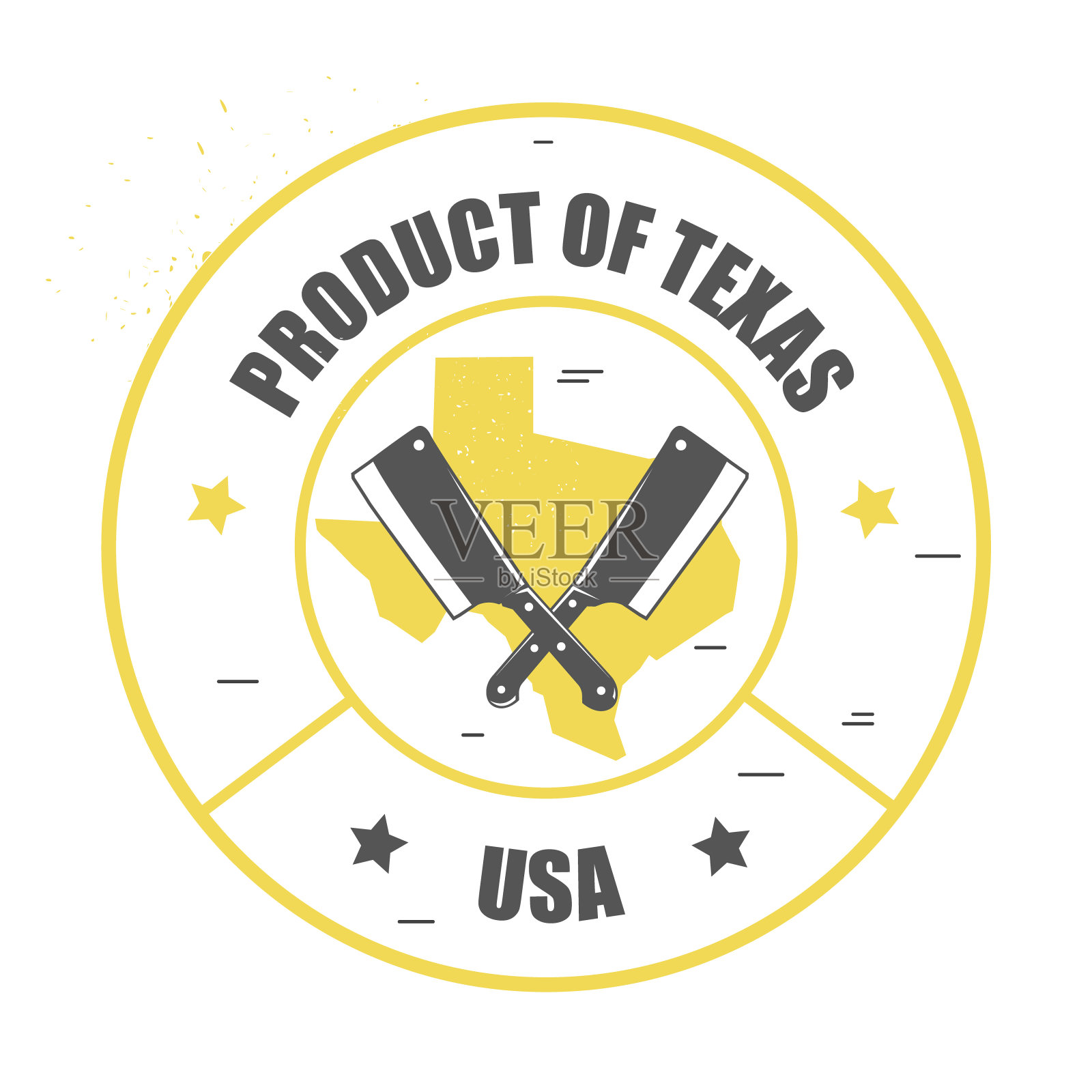 德州肉类的市场标签。插画图片素材