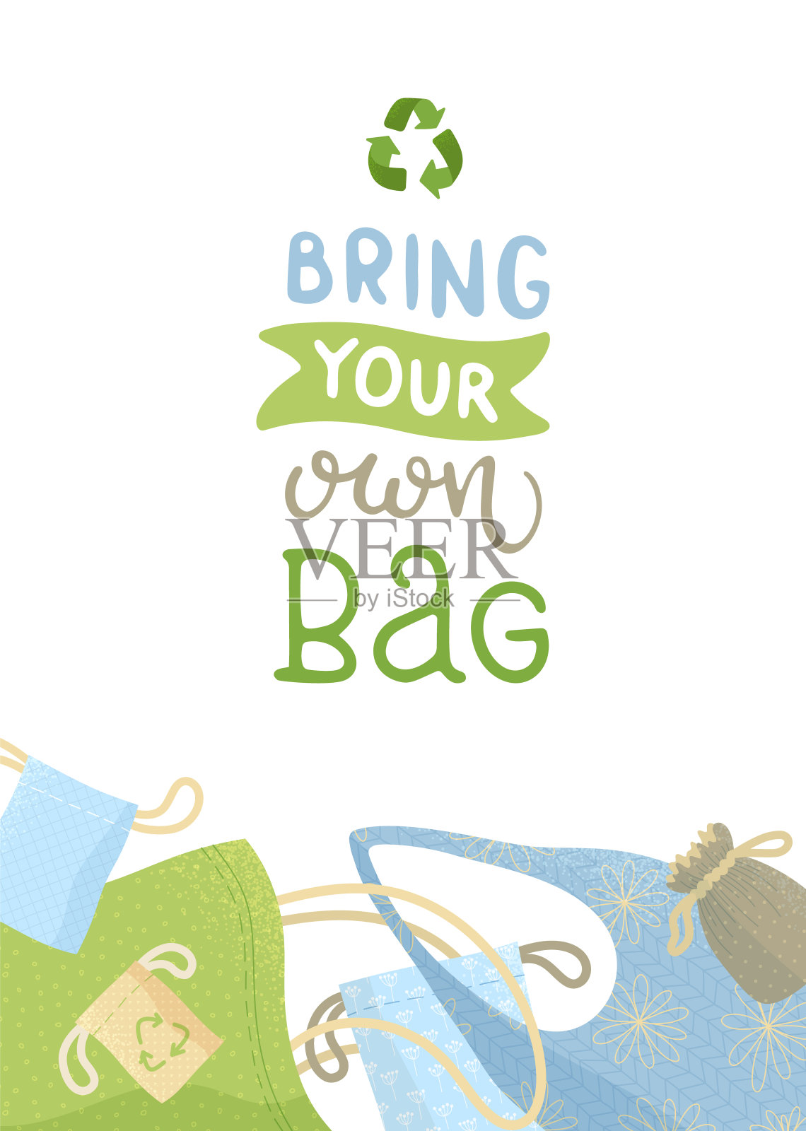 自带印有手绘字体的包包海报插画图片素材