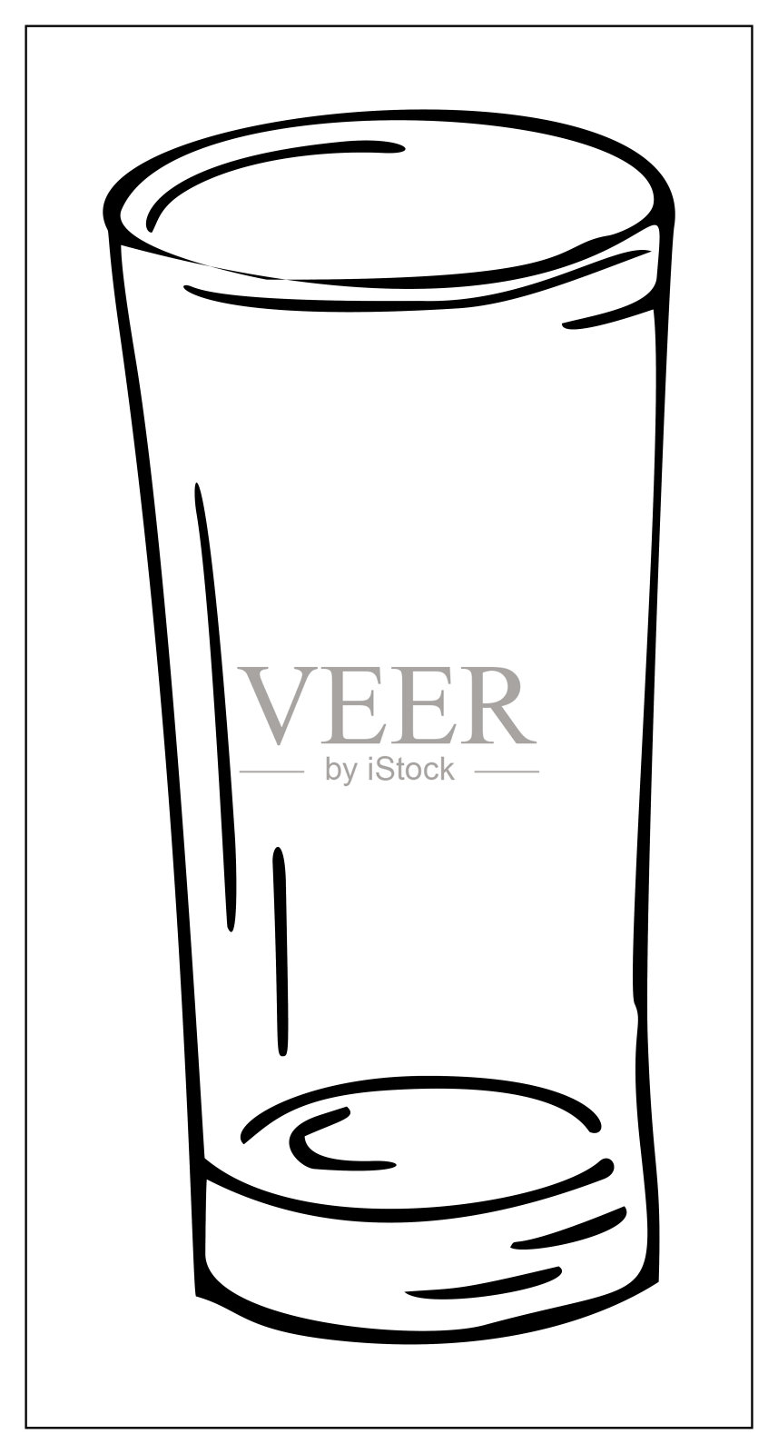 向量的玻璃。厨房用具的轮廓插图孤立在白色背景上。为包装，背景，横幅或菜单的平面设计模板。向量股票插图插画图片素材