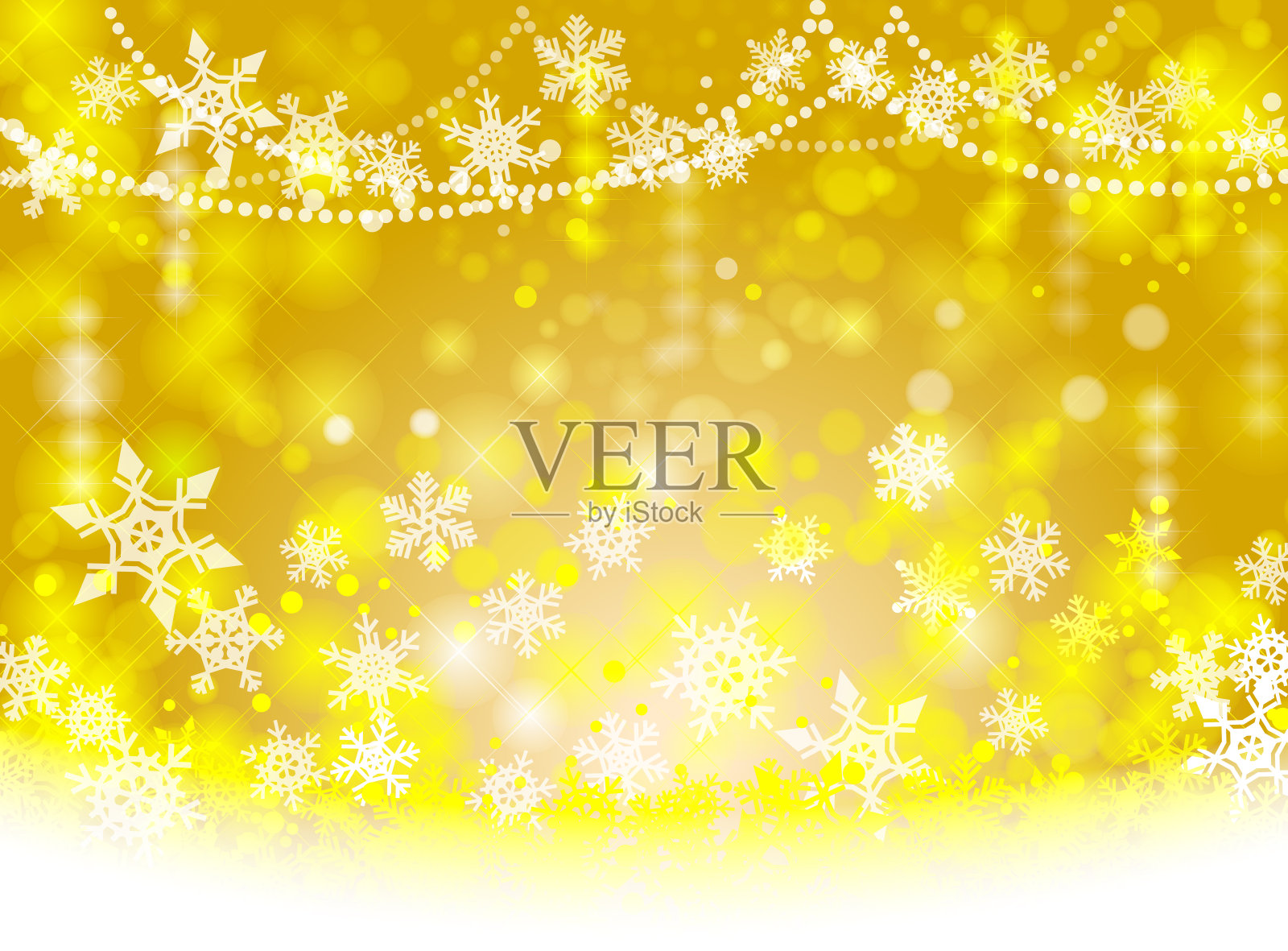 圣诞金色的背景集中线条与雪花的形象插画图片素材