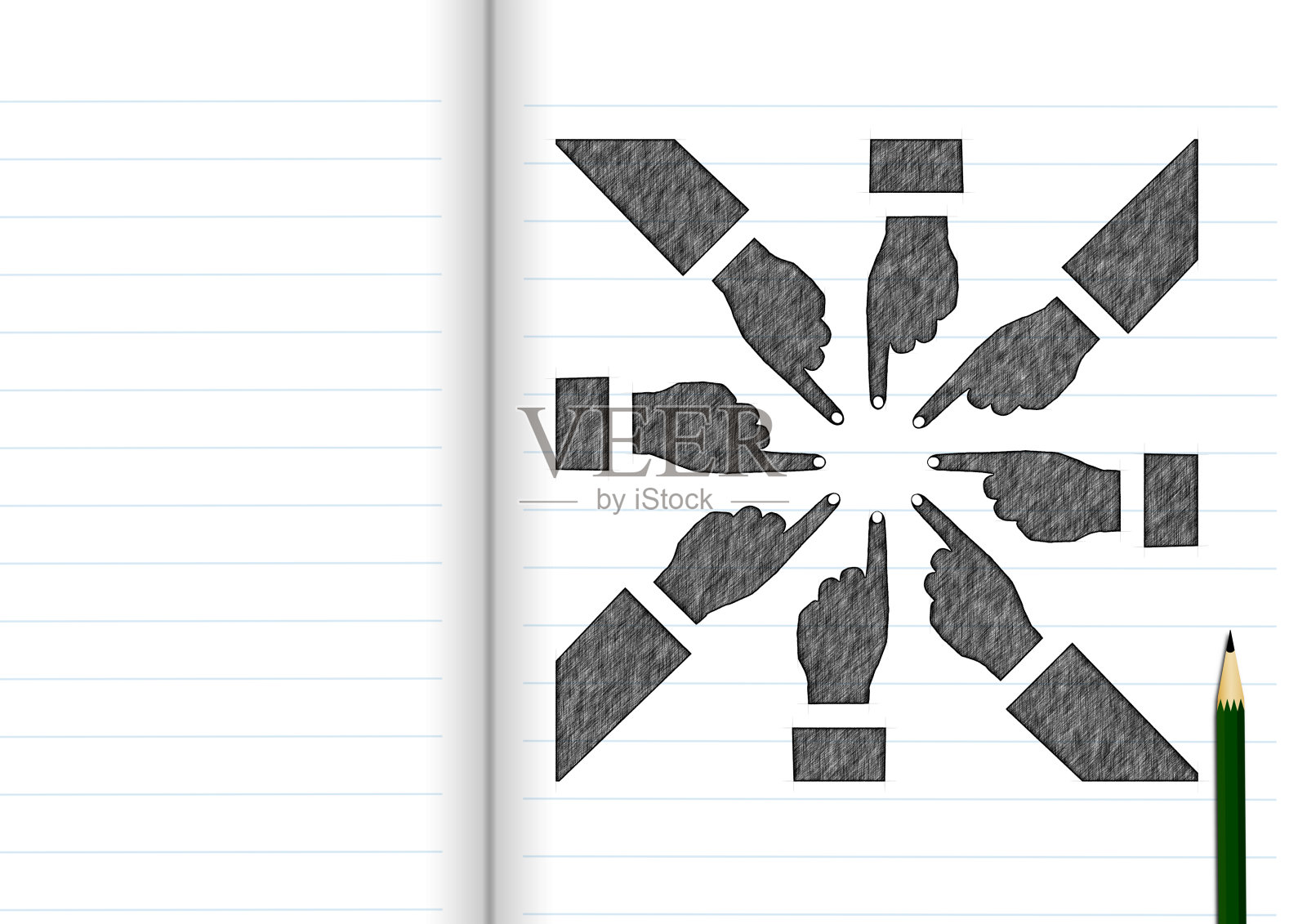 绘制在纸上的商业概念照片摄影图片