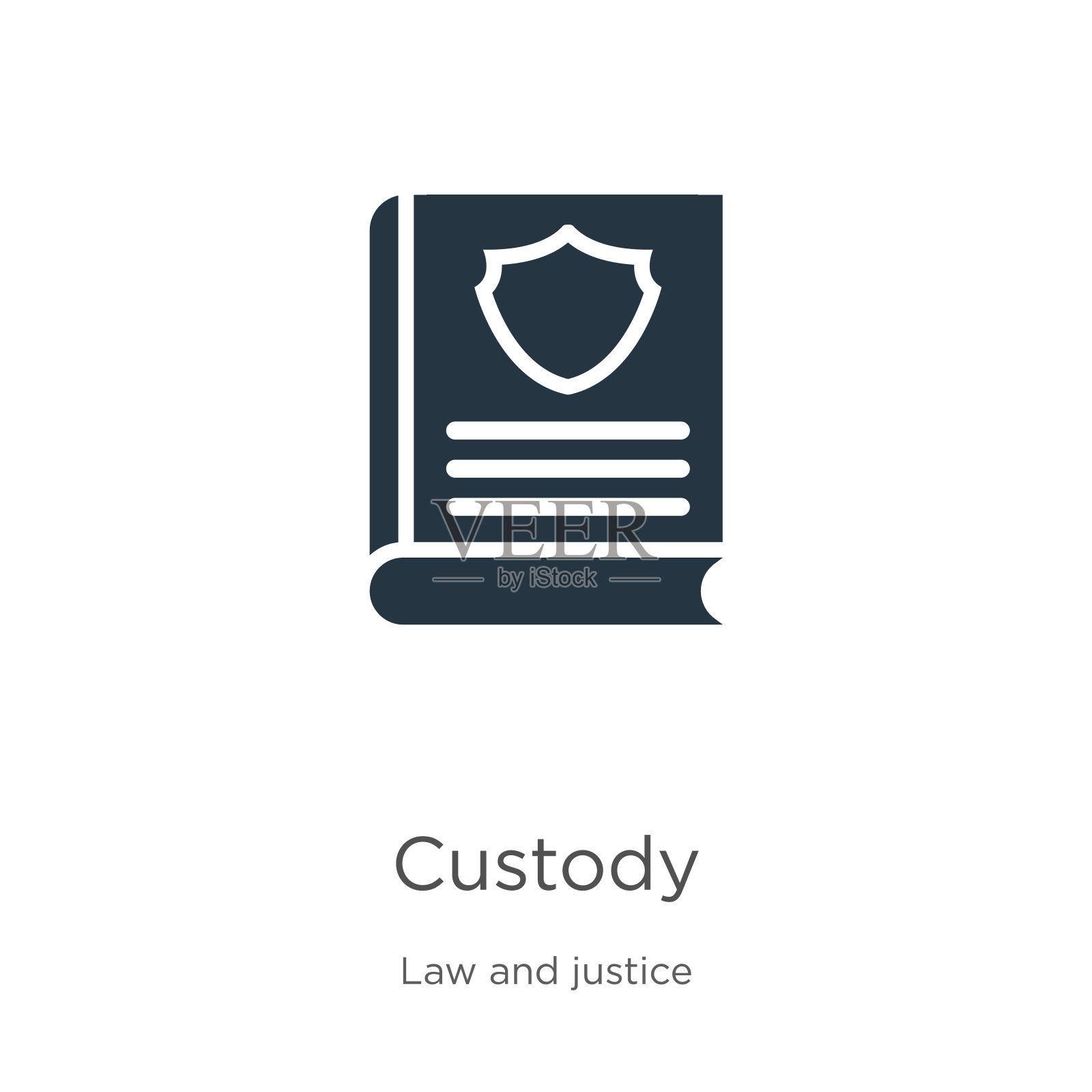 托管图标矢量。时尚公寓监护图标从法律和司法收集孤立的白色背景。矢量插图可以用于网页和移动平面设计，标志，eps10设计元素图片