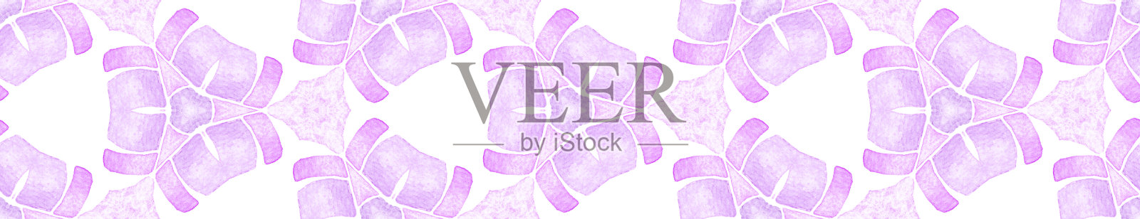 紫紫复古万花筒无缝边界插画图片素材