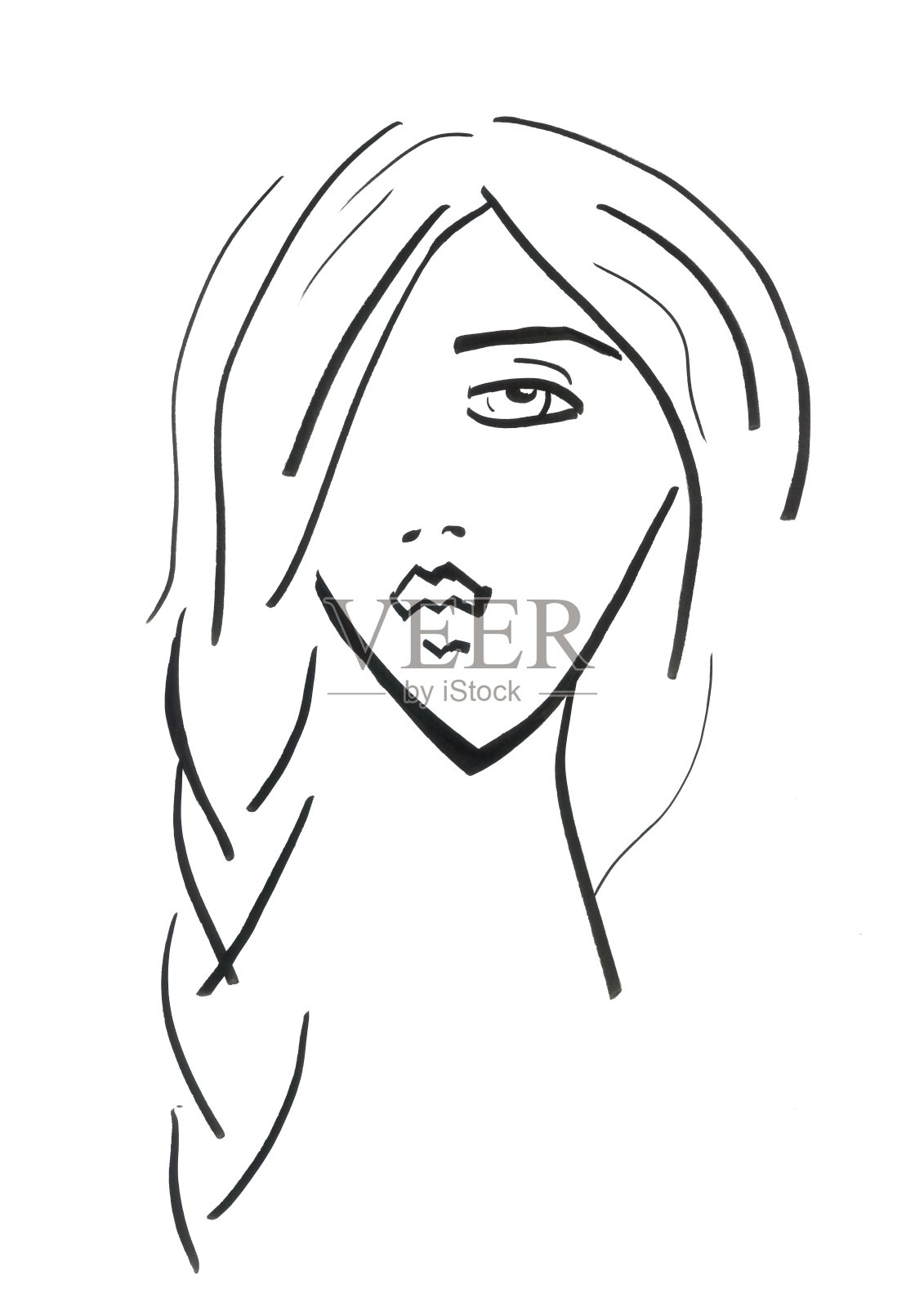 手绘脸时尚插画插画图片素材