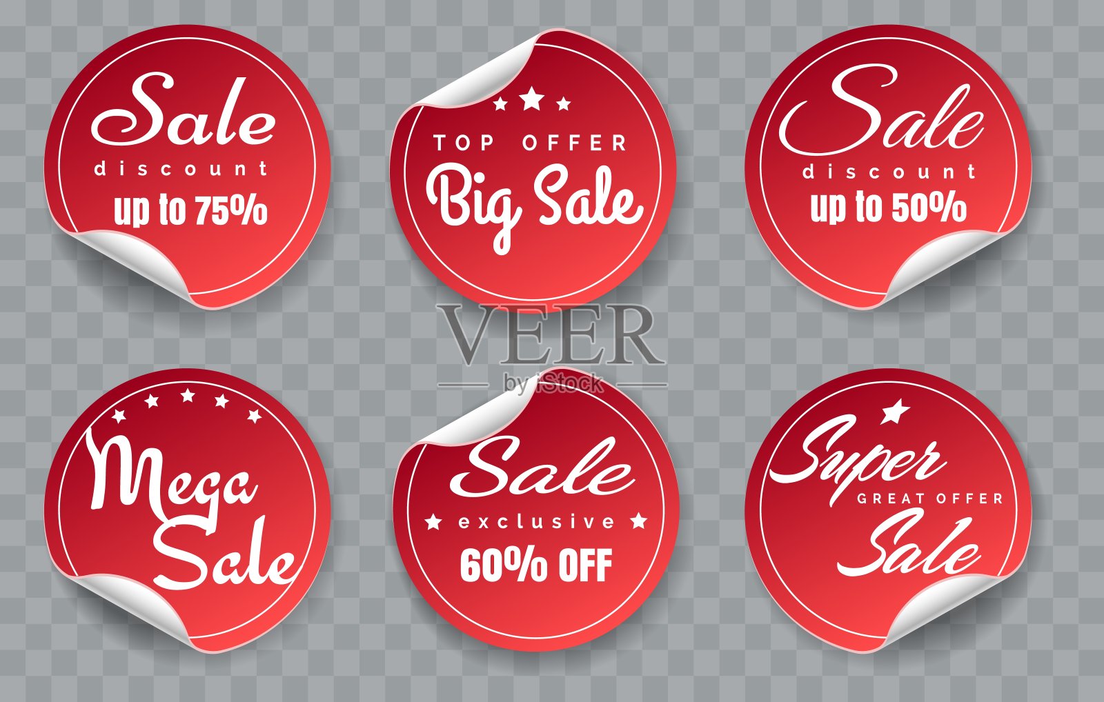 圆形大销售徽章设计元素图片