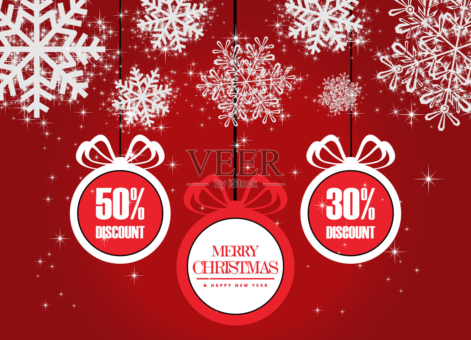 圣诞快乐和新年快乐印刷标签，标签向量与豪华和优雅的设计雪花促销，折扣，销售，背景，传单，横幅和海报。插画图片素材