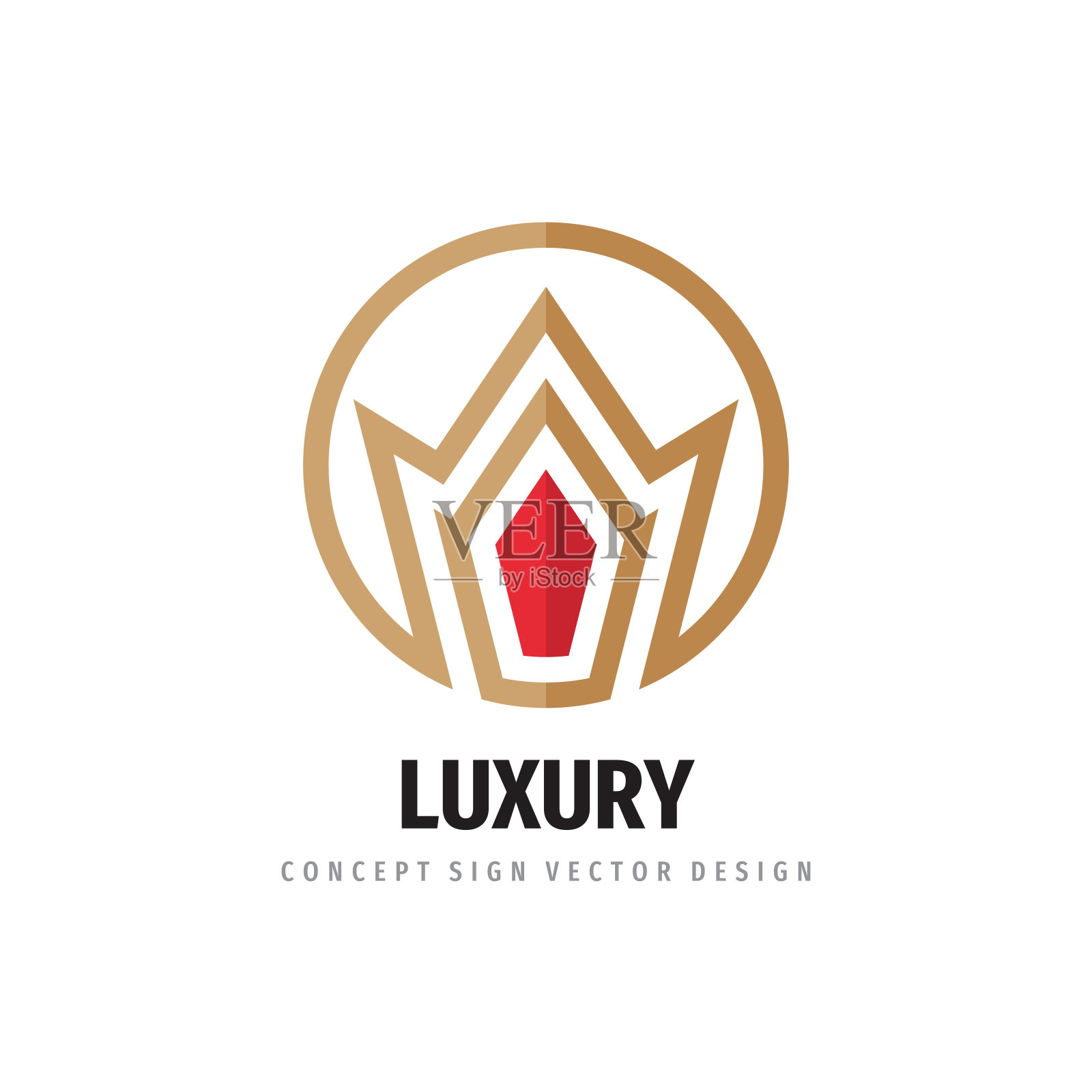 皇冠图标设计。豪华皇家概念标志。矢量插图。设计元素图片