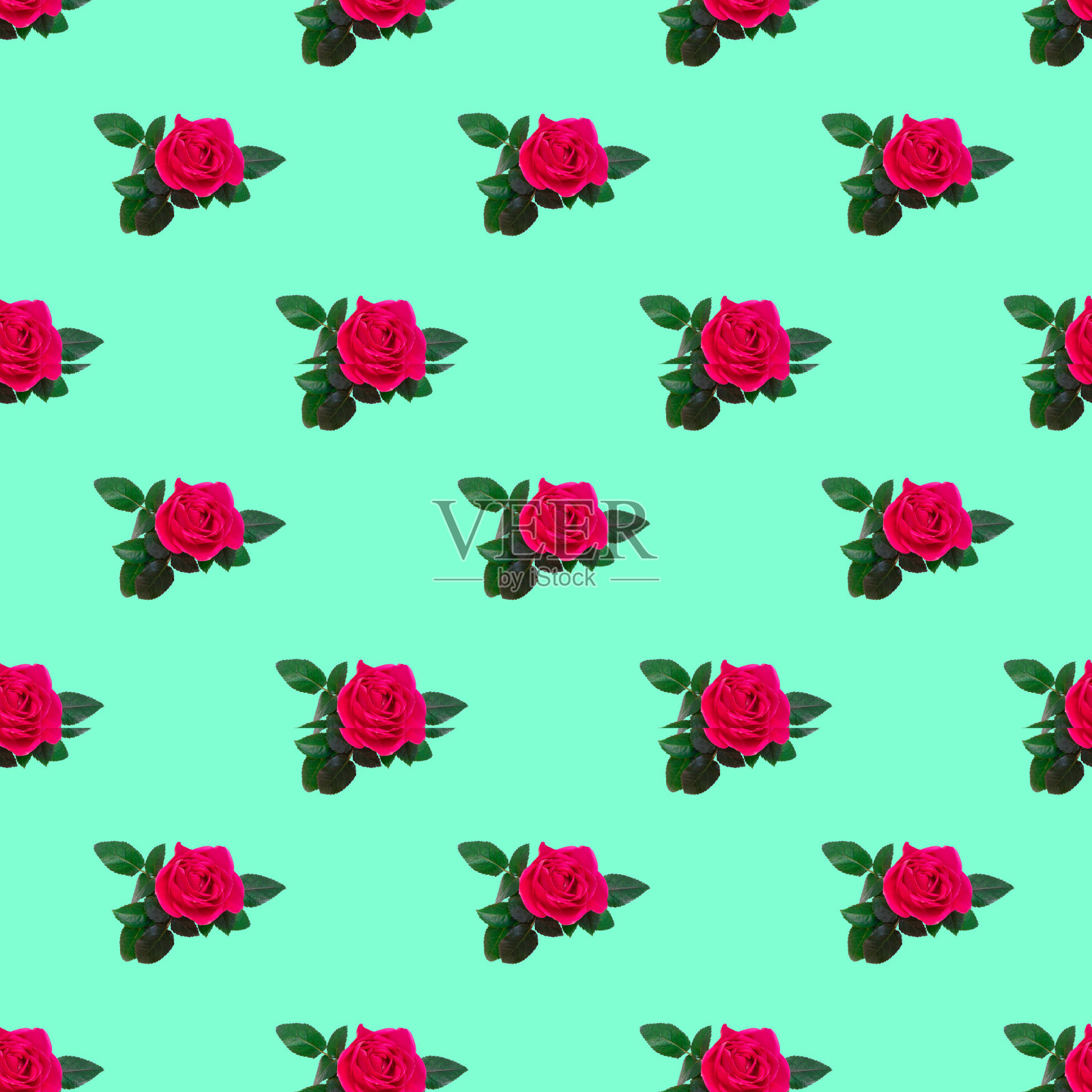 无缝墙纸图案与粉红玫瑰照片摄影图片