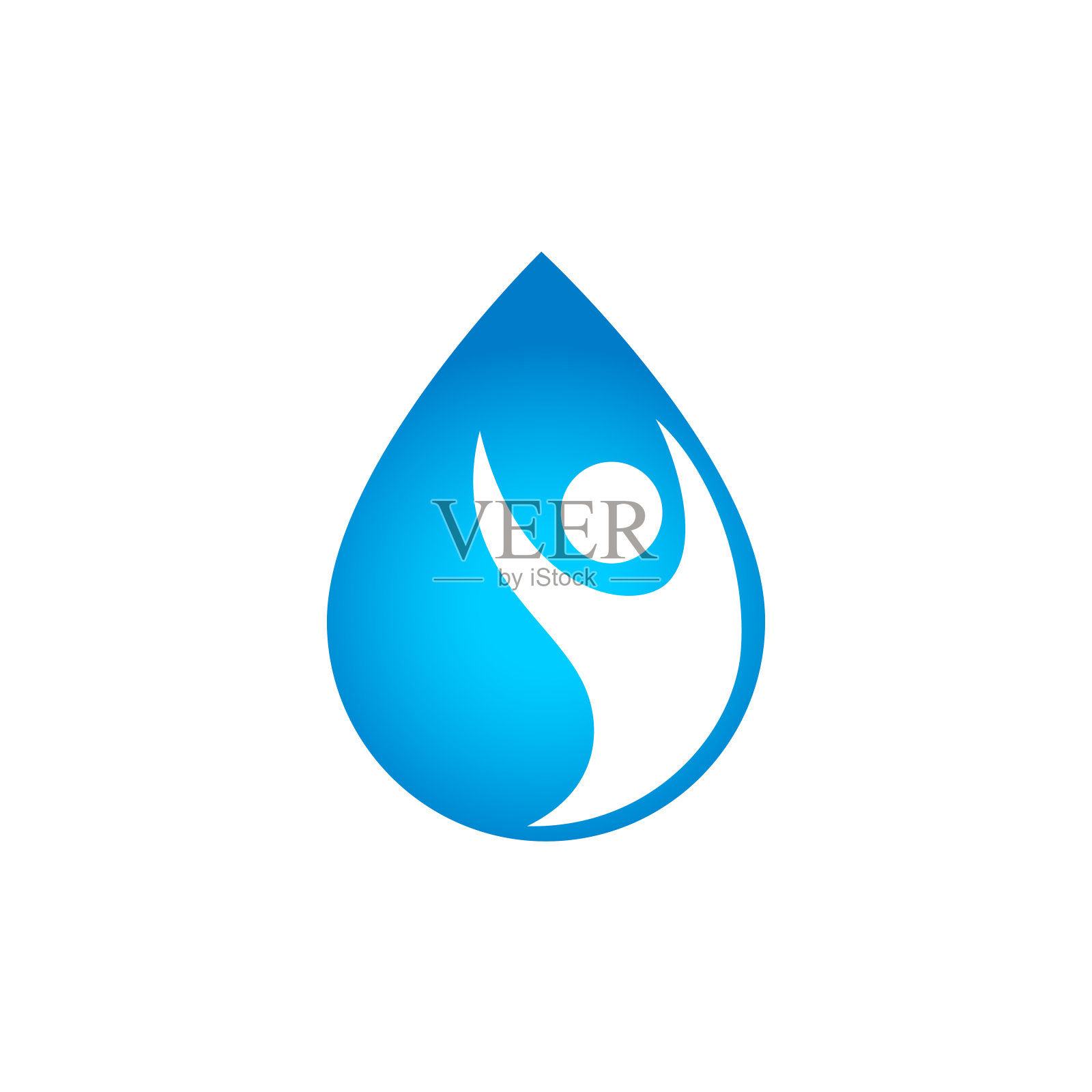 抽象快乐的人里面的蓝色的水滴插画图片素材