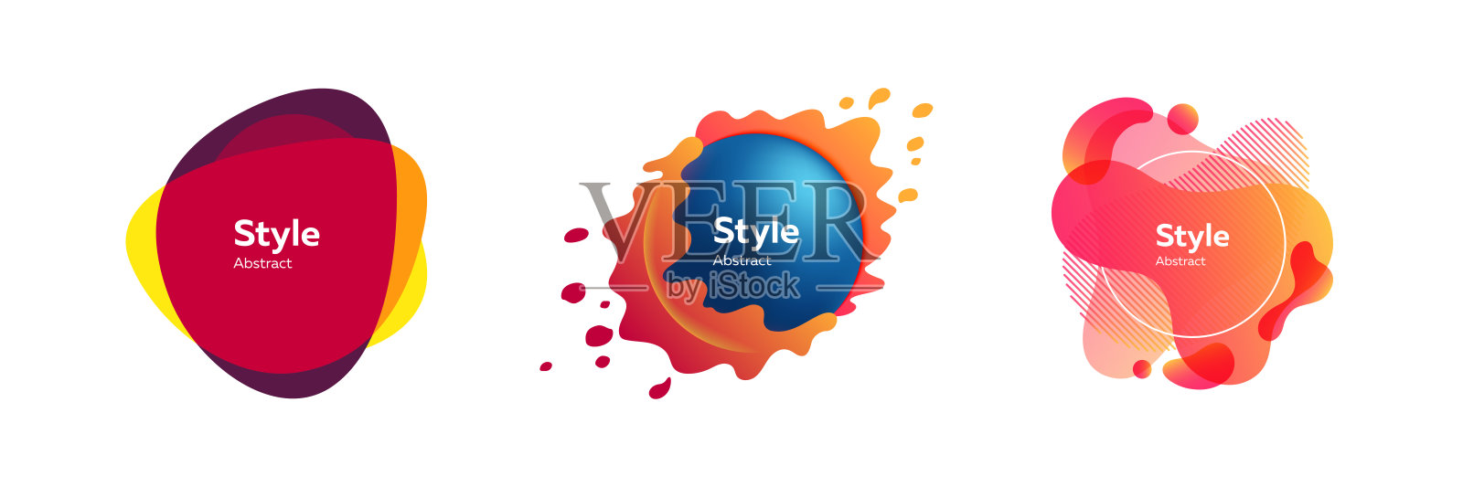 一组独特的抽象图形元素插画图片素材