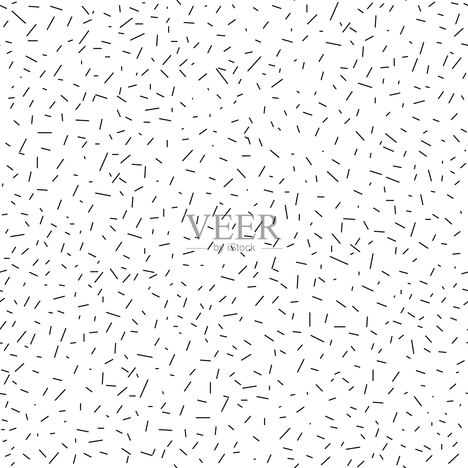 手绘黑白抽象五彩纸屑无缝图案。向量几何图案在复古孟菲斯风格。条纹背景。插画图片素材