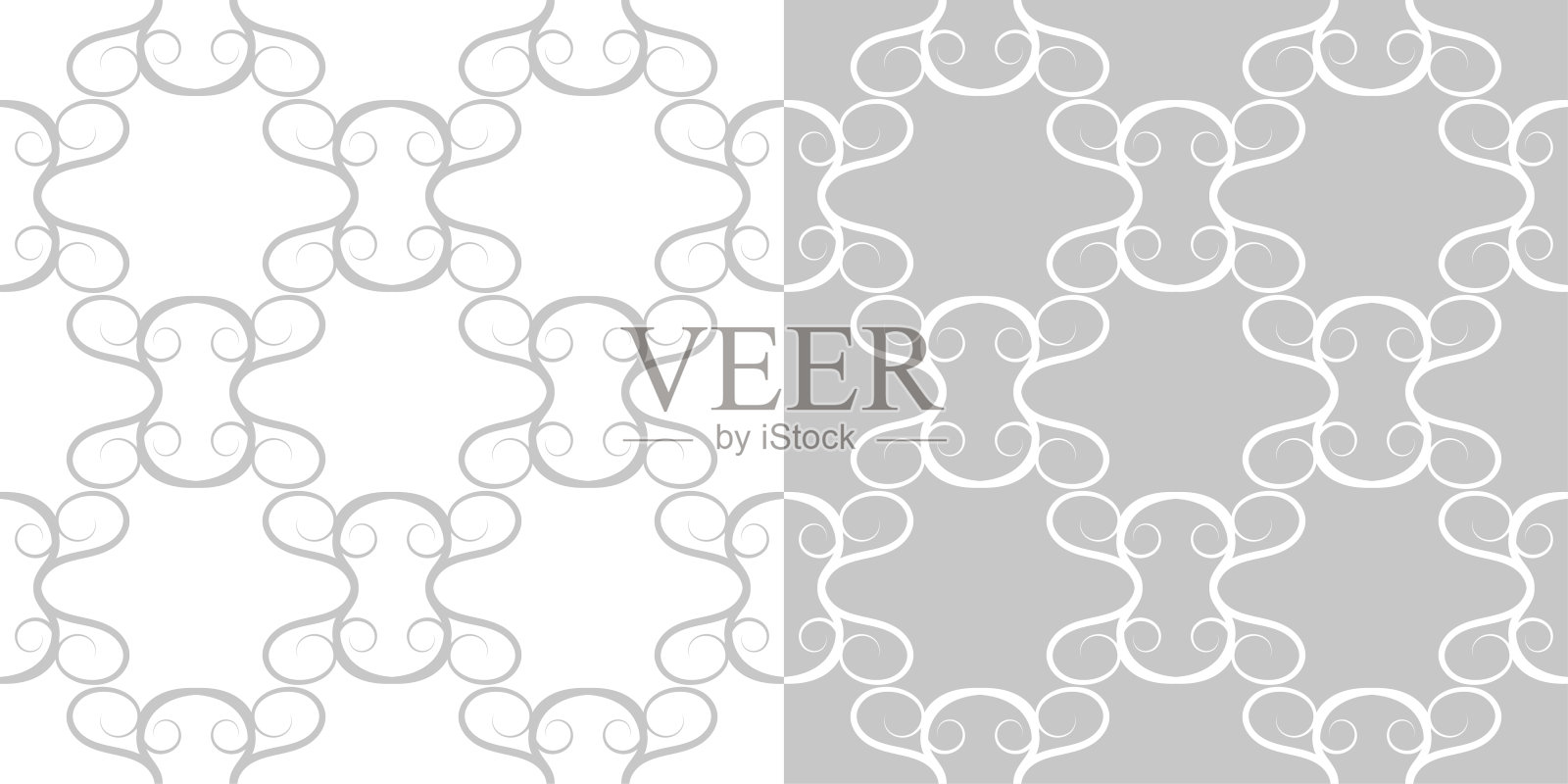抽象无缝背景编译。灰色和白色单色图案插画图片素材