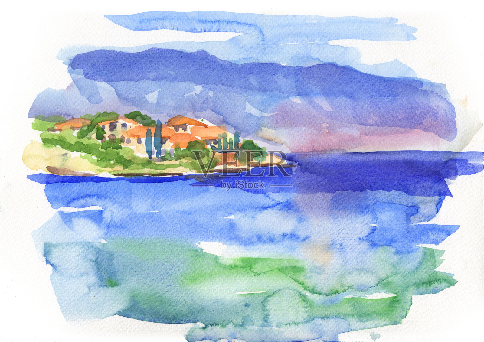 海景插画图片素材