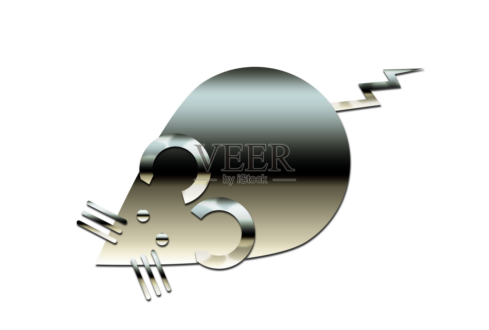 白色背景下的抽象老鼠插画图片素材