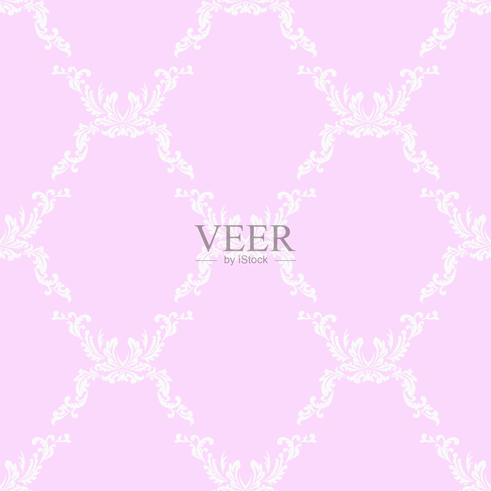 花无缝图案抽象叶，漩涡插画图片素材