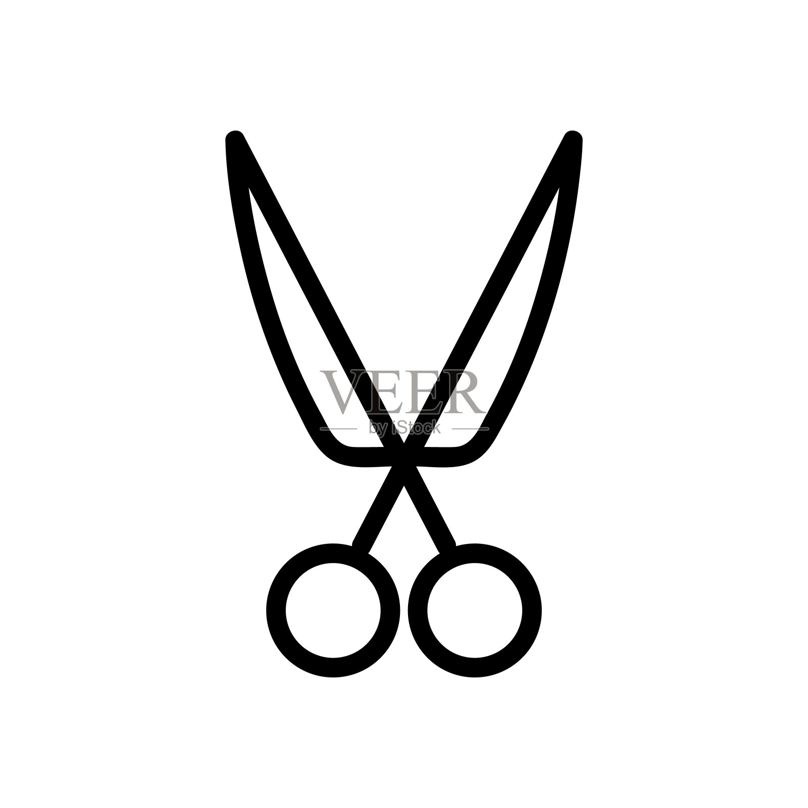 剪子为理发图标矢量。孤立轮廓符号插图设计元素图片