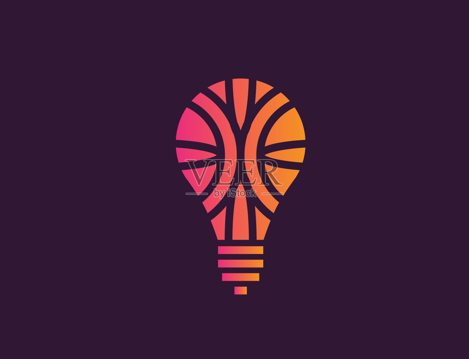 创意灯泡灯标。现代图标矢量图形图标素材