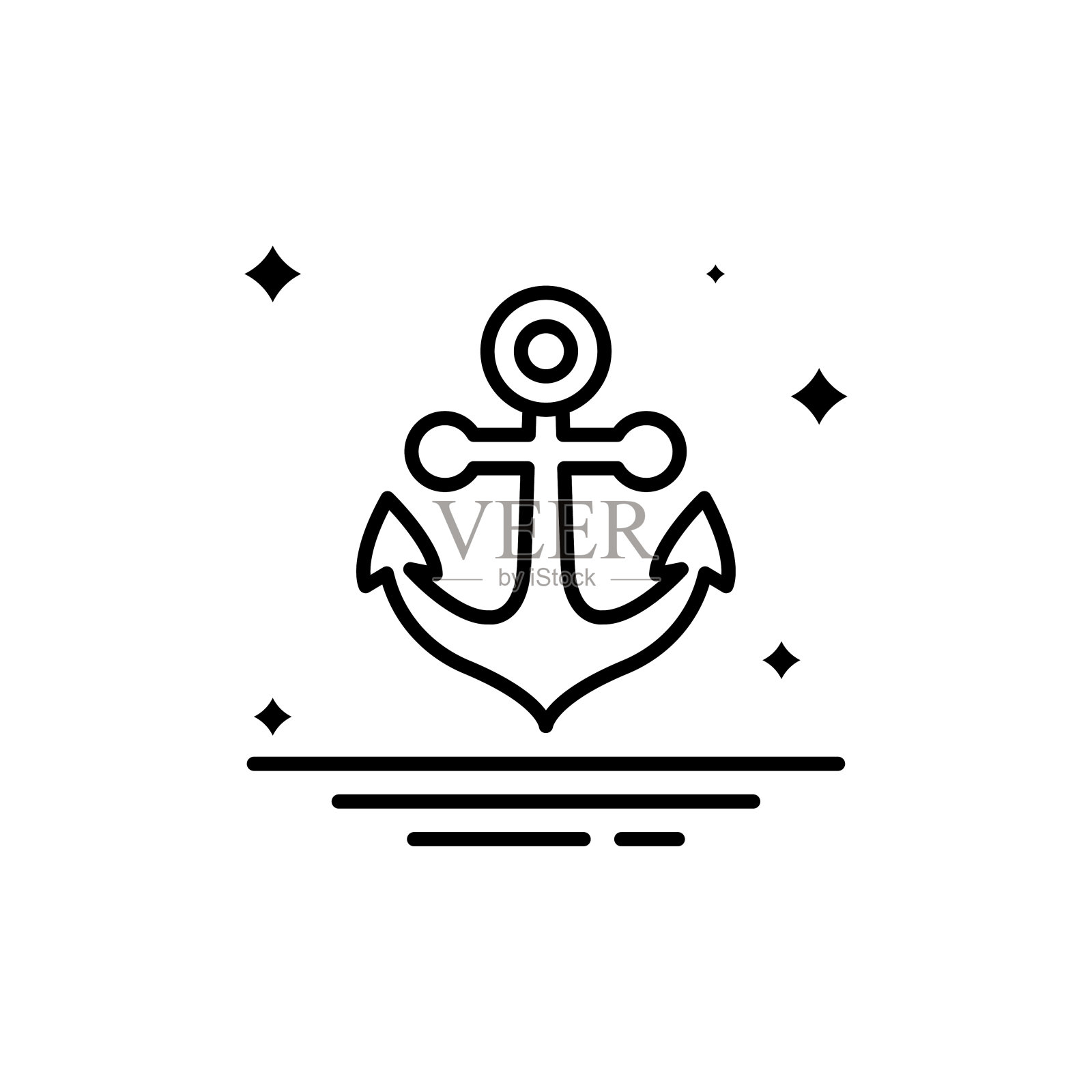 锚点矢量线图标插画图片素材