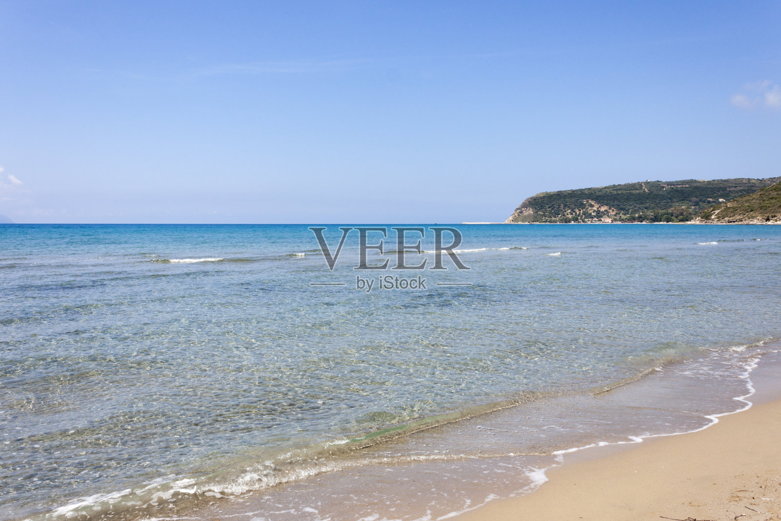 希腊凯费洛尼亚的爱奥尼亚岛的卡米尼亚海滩照片摄影图片