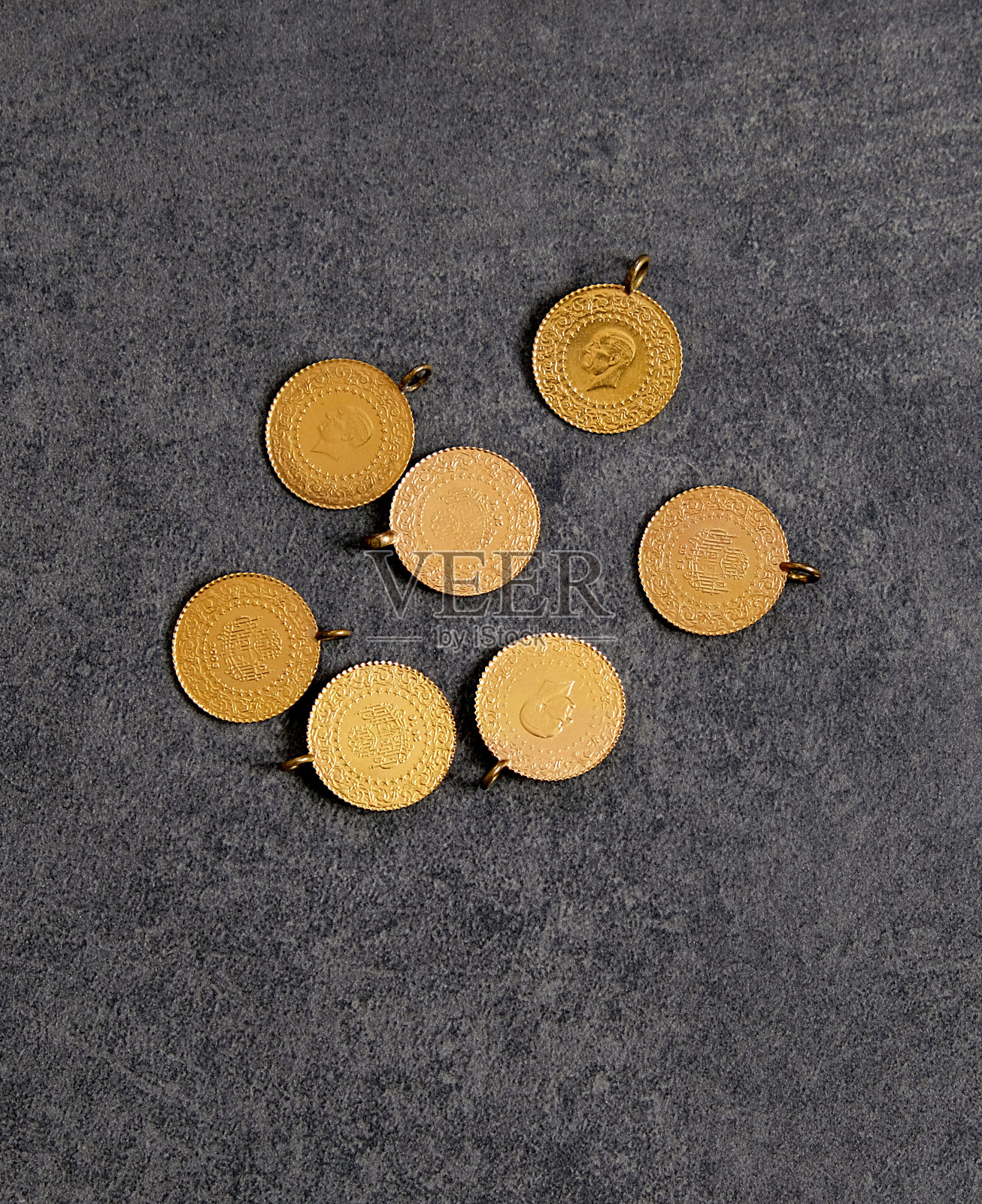 土耳其四分之一金，全金，土耳其共和国金，婚礼和黄金。照片摄影图片