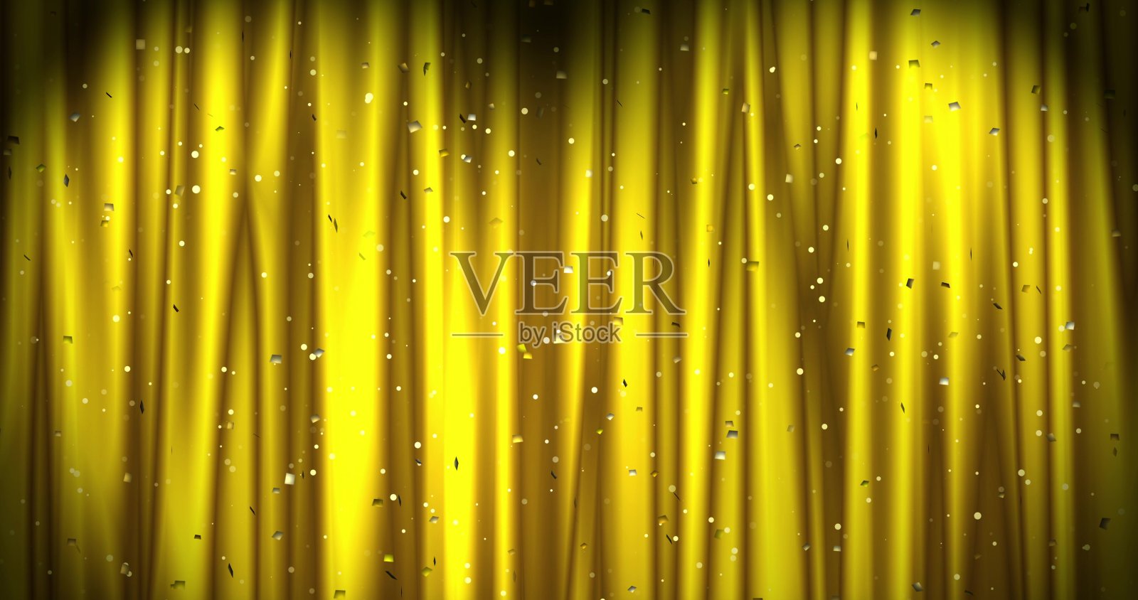 金色的圣诞快乐背景与金色的星星和彩色纸屑。Walpaper情人节。三维渲染照片摄影图片