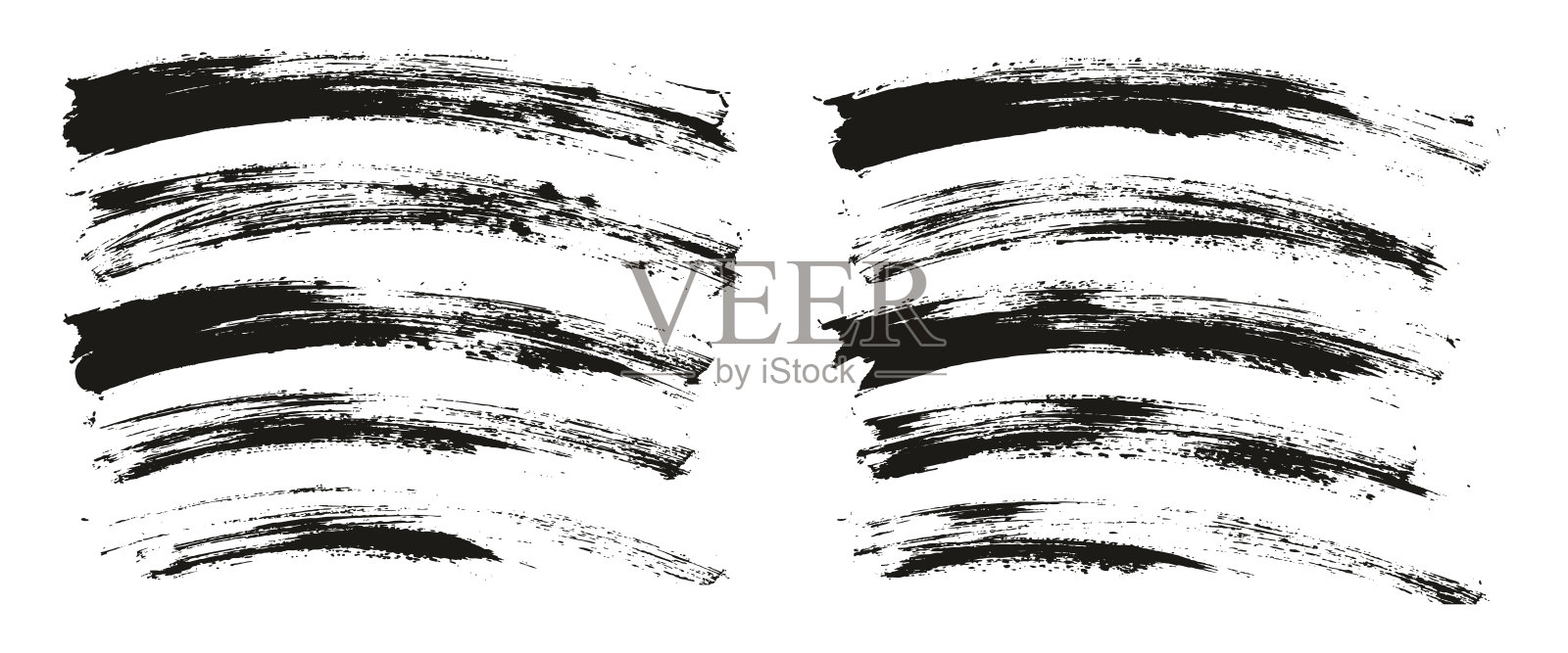 平面油漆刷薄弯曲背景高细节抽象矢量背景集设计元素图片