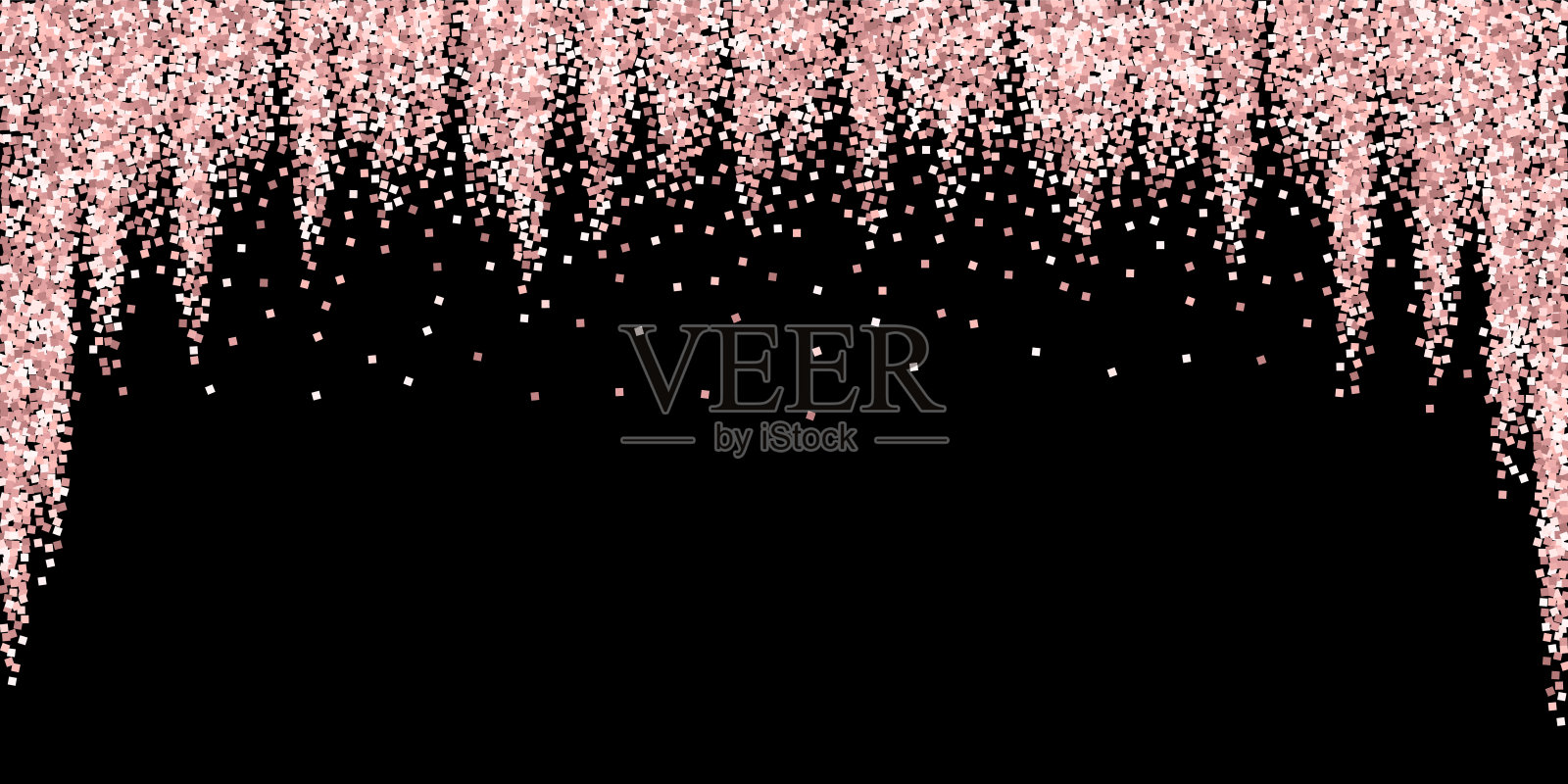 粉金色的奢华闪闪的五彩纸屑。Scatt插画图片素材