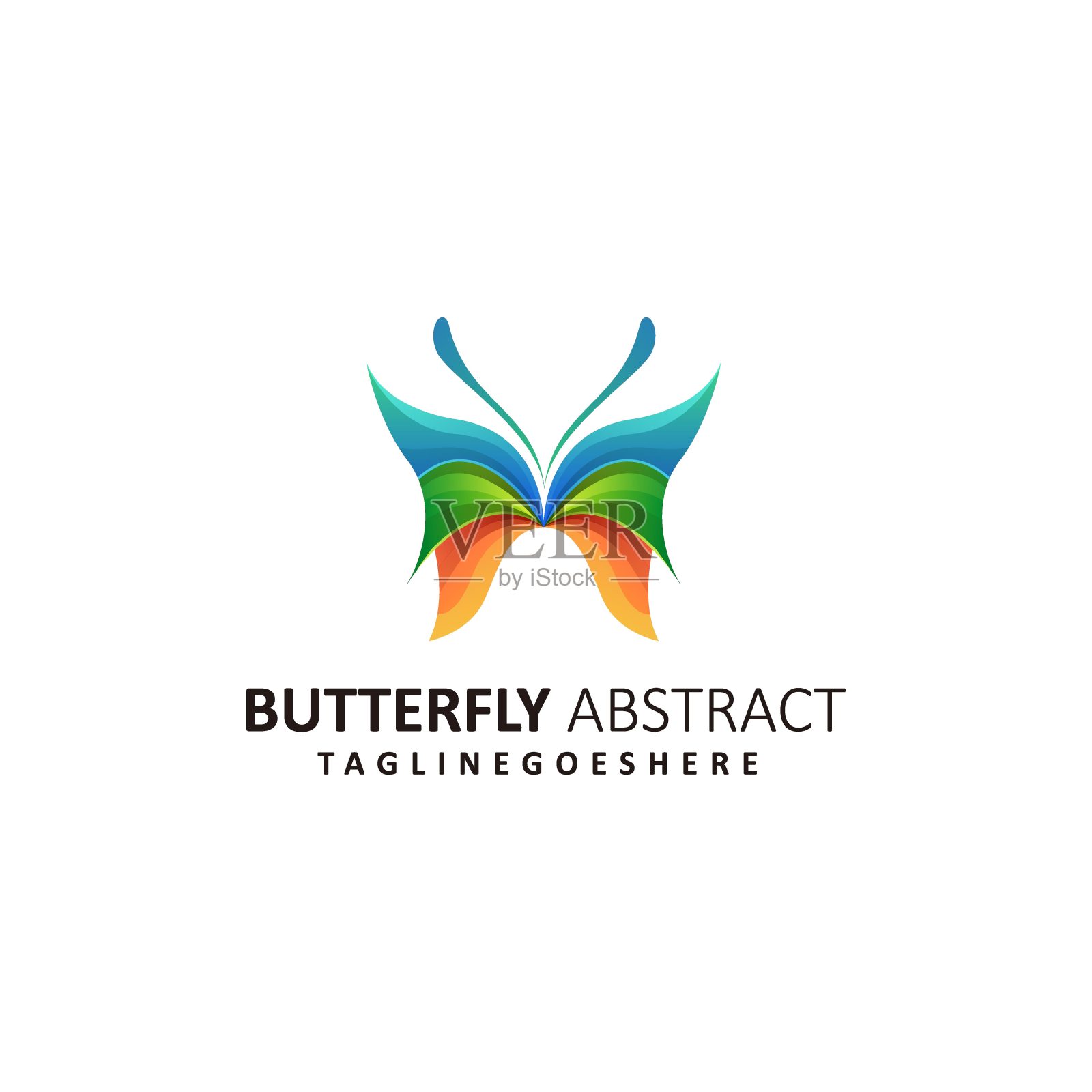 抽象蝴蝶插图矢量模板插画图片素材